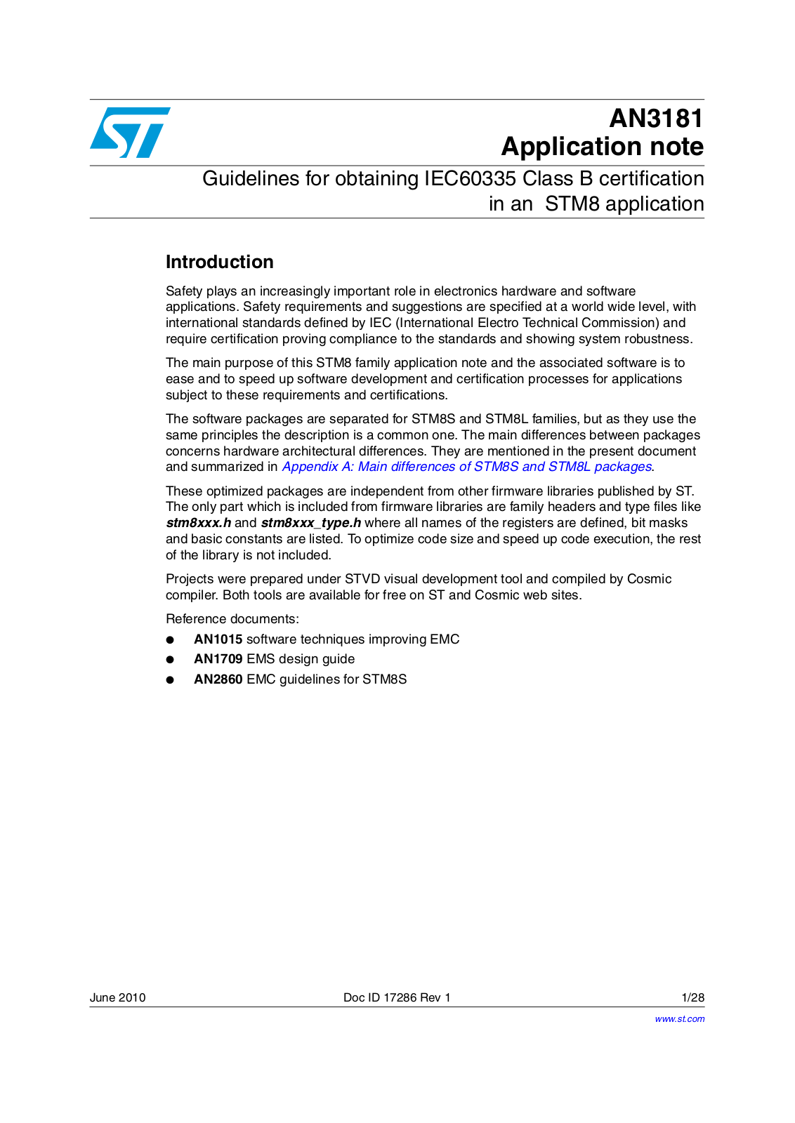 ST AN3181 Application note