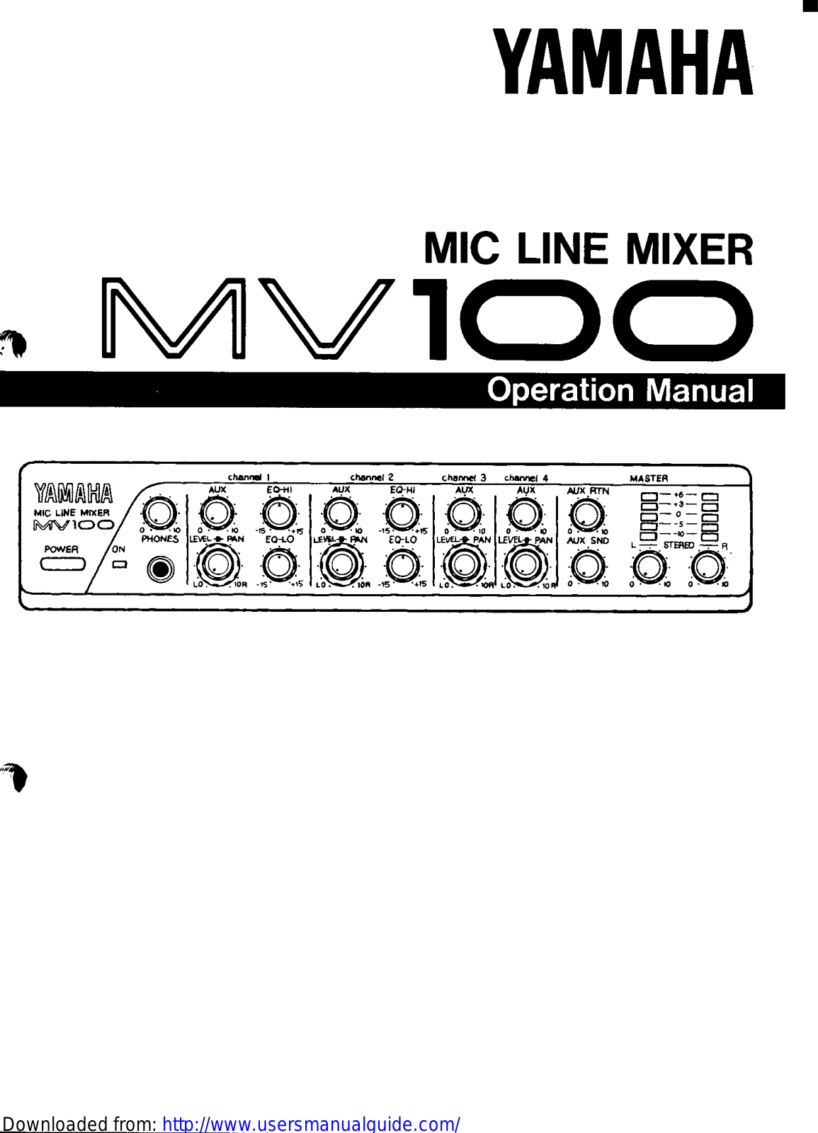 Yamaha Audio MV100 User Manual