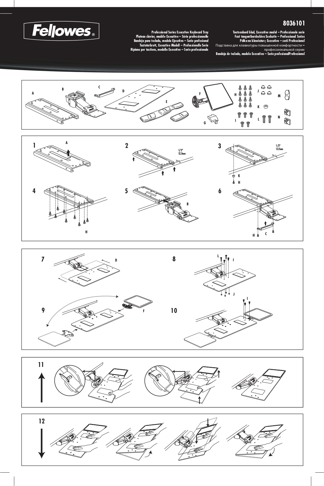 Fellowes Professional   Executive Keyboard Tray User Manual