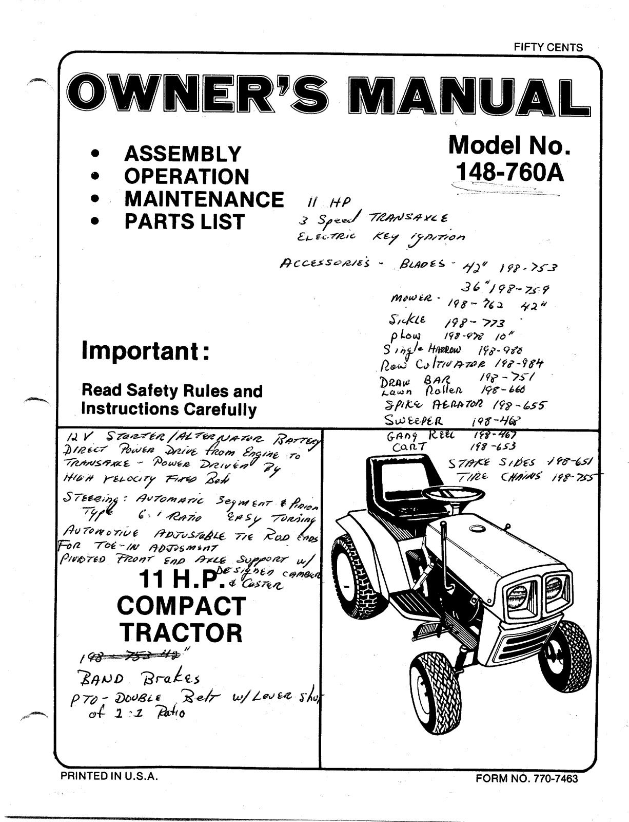 MTD 148-760A User Manual