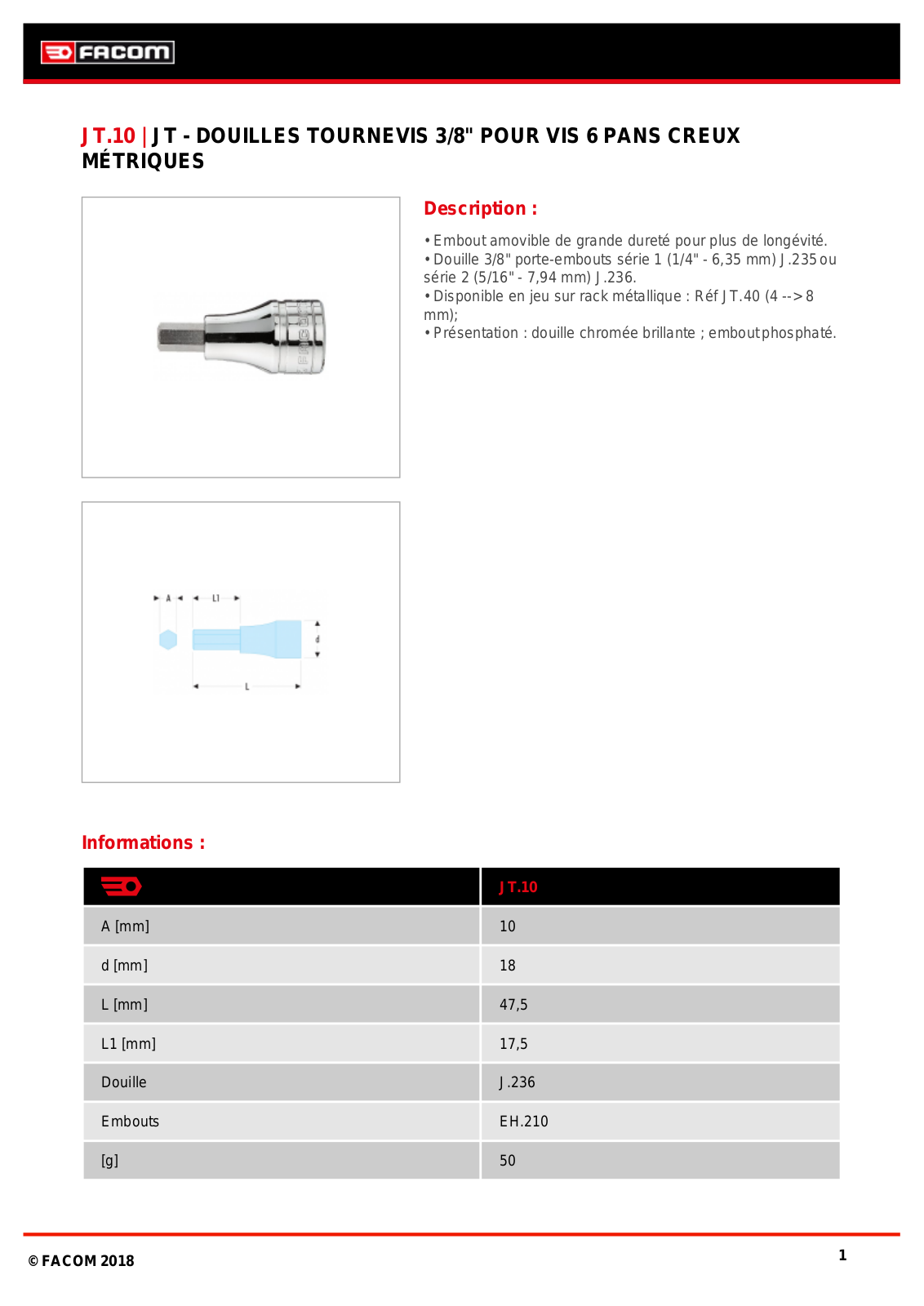 Facom JT.10 Specification - ManualMachine.com