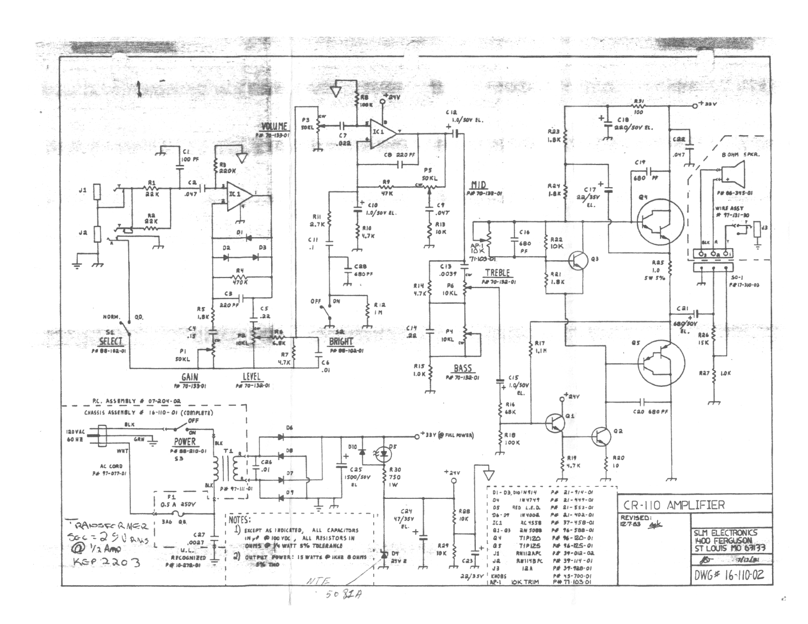 Crate CR110 Schematics