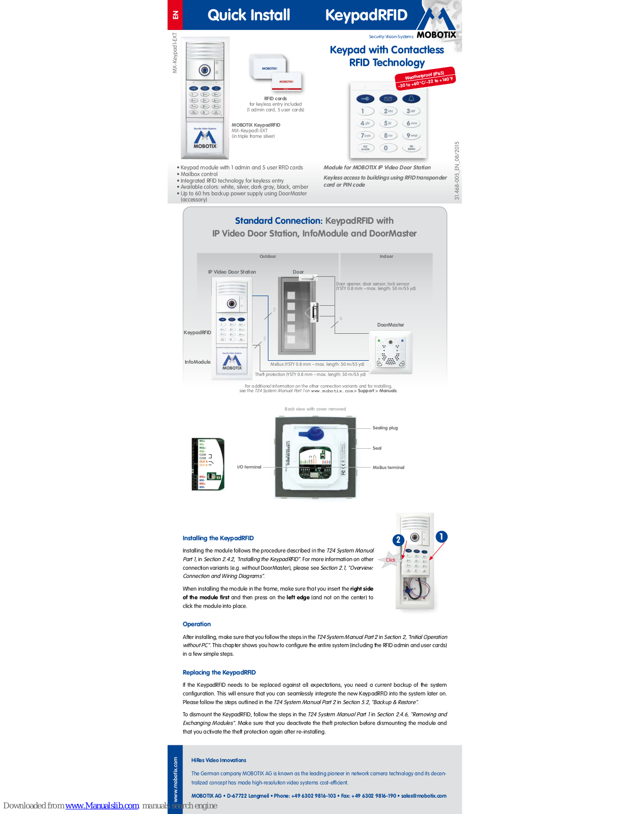 Mobotix MX-Keypad1-EXT Quick Install Manual - ManualMachine.com