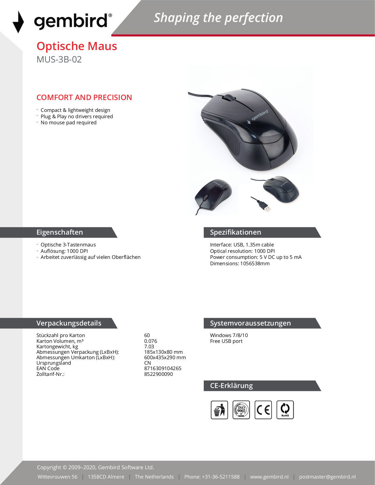 Gembird MUS-3B-02 User Manual - ManualMachine.com