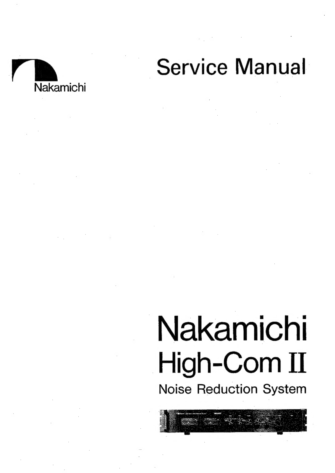 Nakamichi High Com II Service Manual