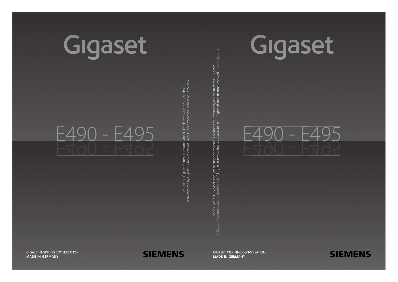 Siemens GIGASET E490, GIGASET E495 User Manual