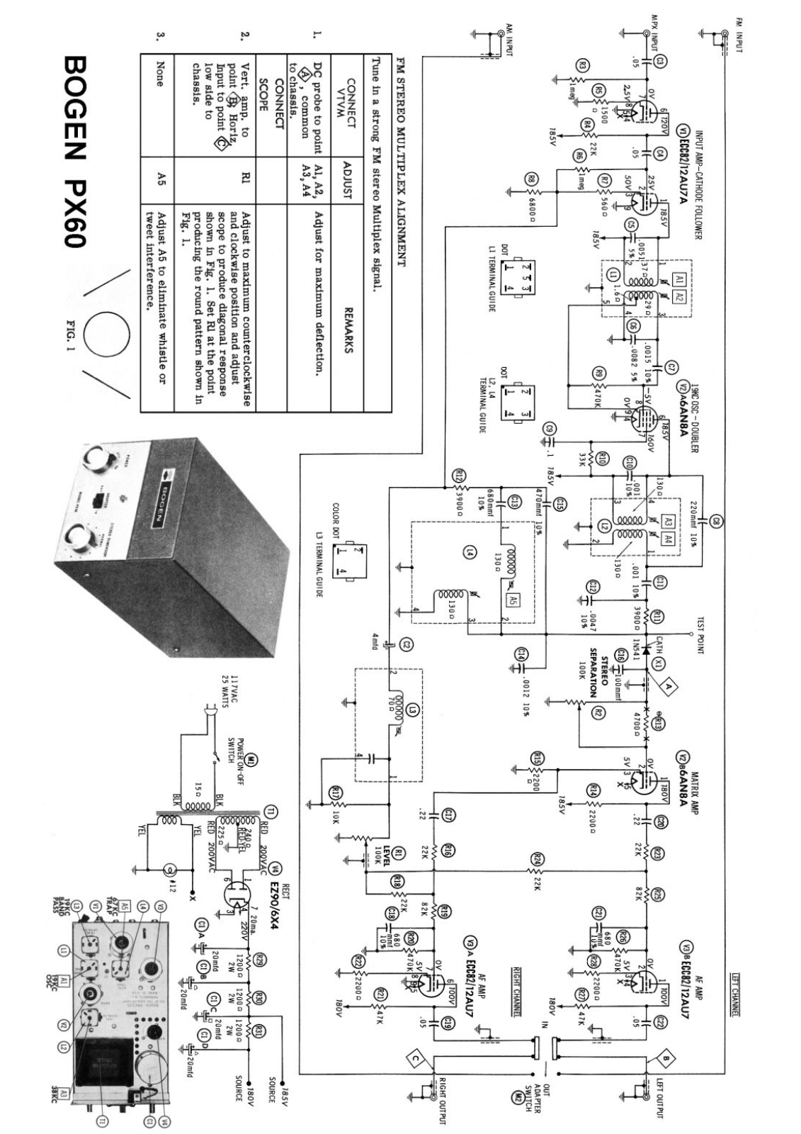 Bogen PX60 Schematic