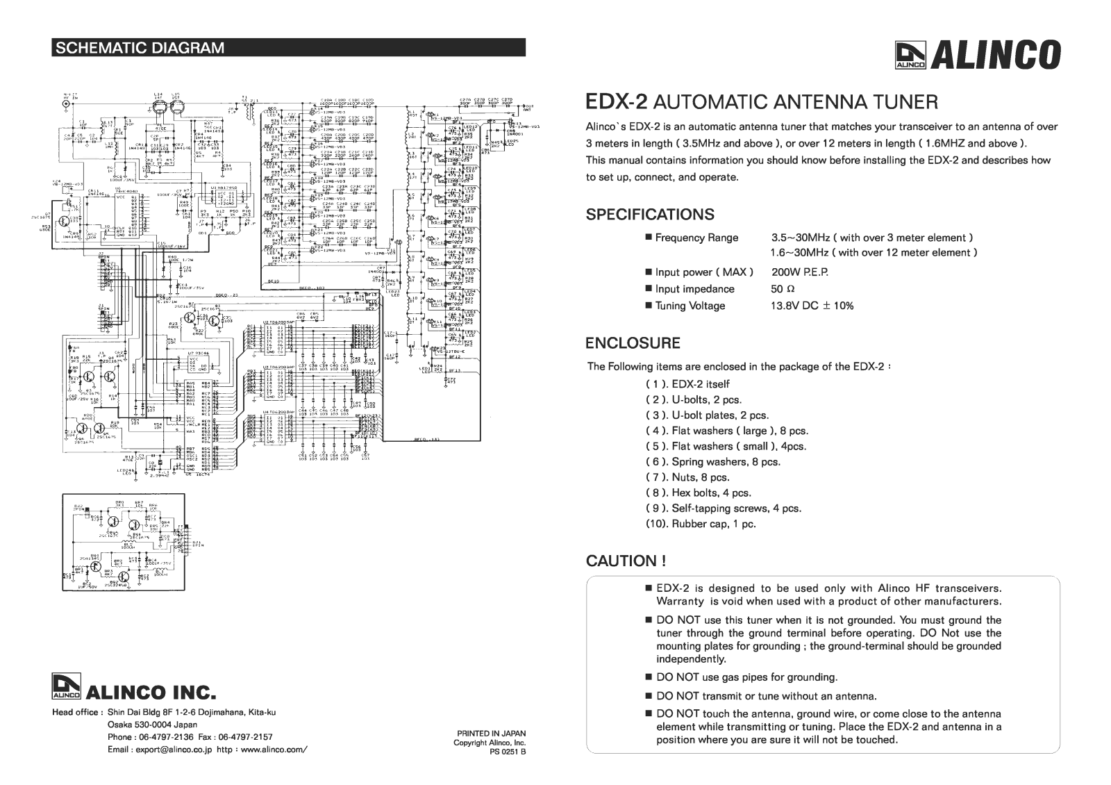 Alinco EDX-2 Operating Instruction