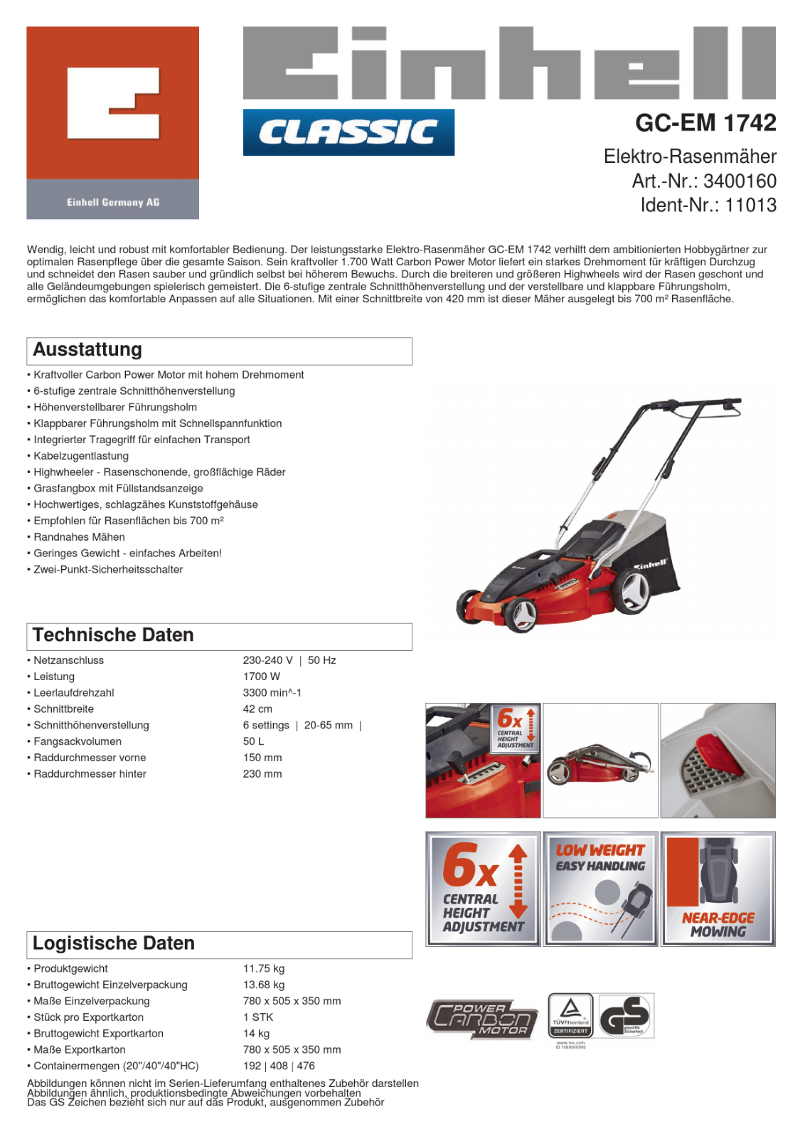 Einhell GC-EM 1742 Service Manual