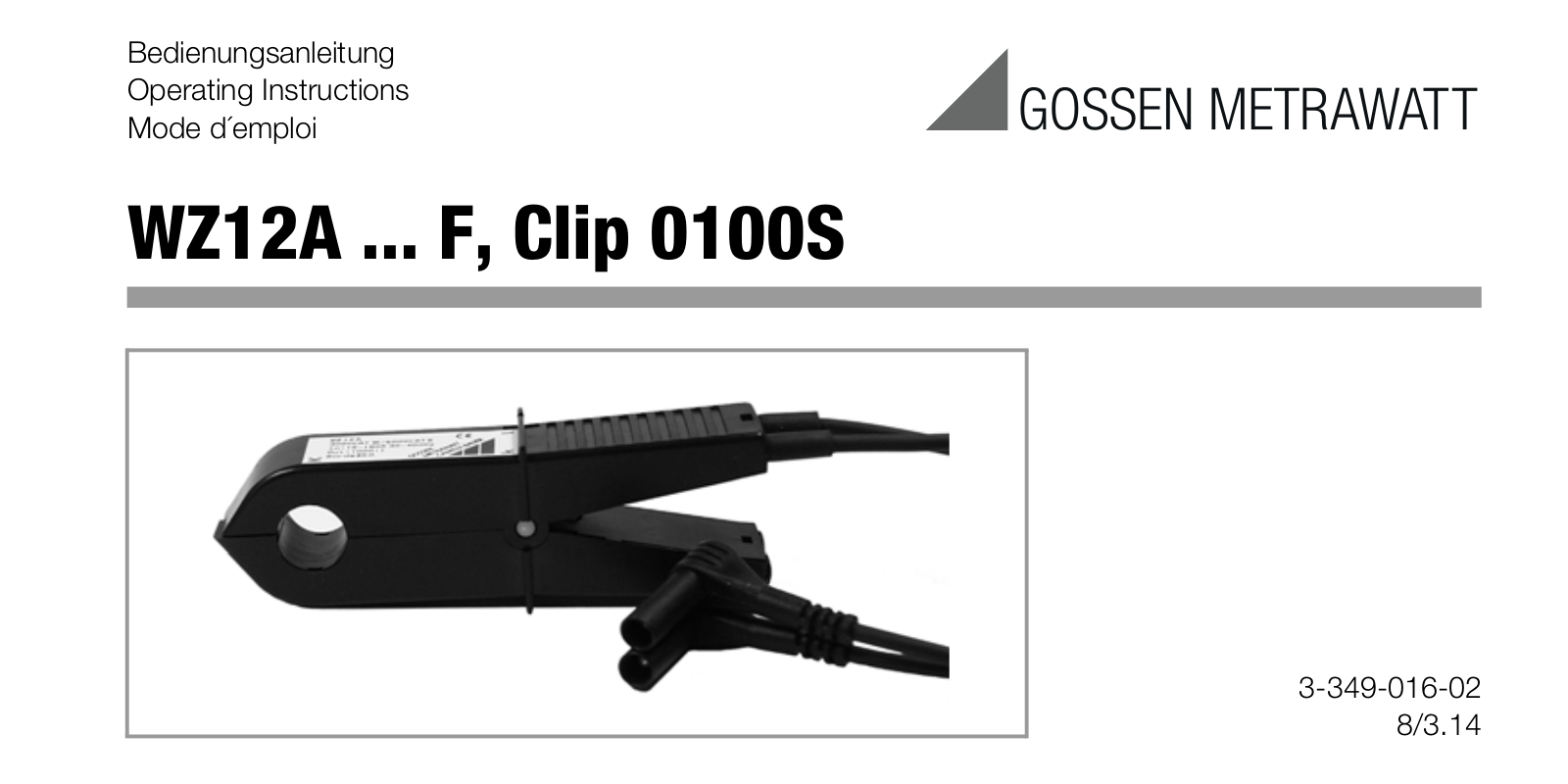 Gossen Metrawatt WZ12A, WZ12B, WZ12C, WZ12D, WZ12E User guide