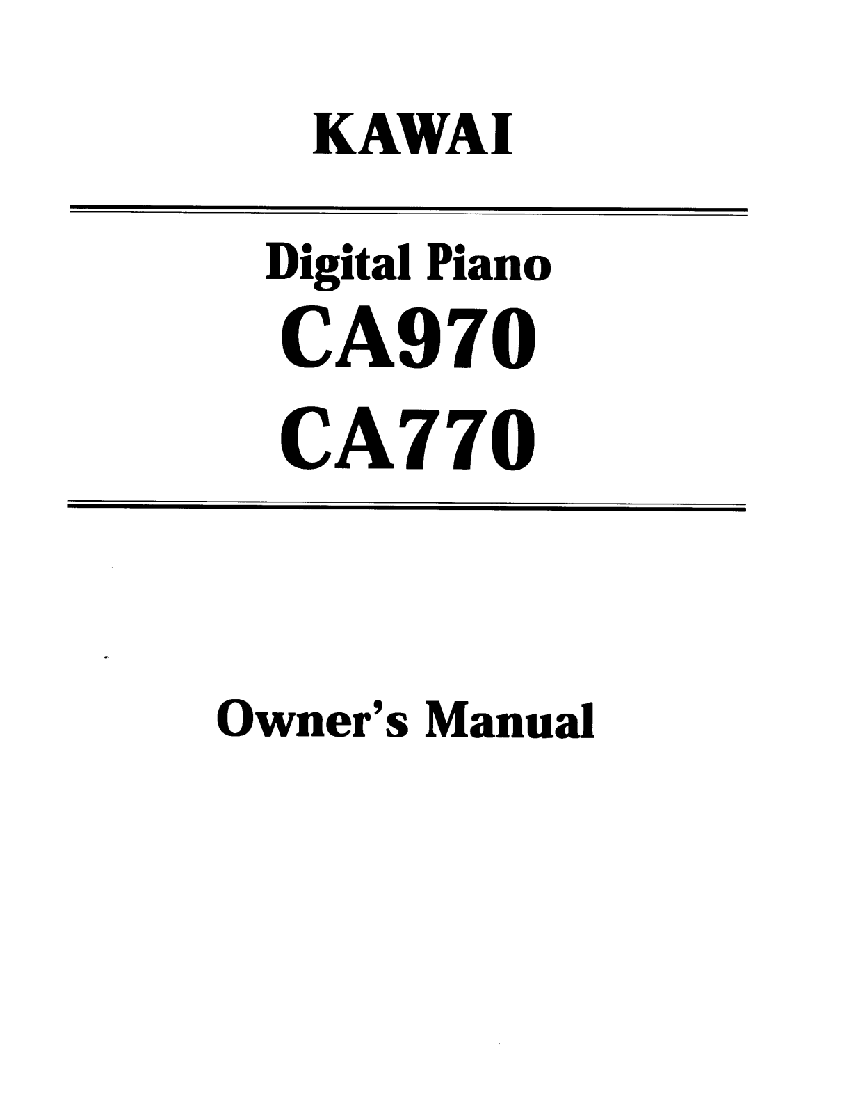 Kawai CA770, CA970 User Manual