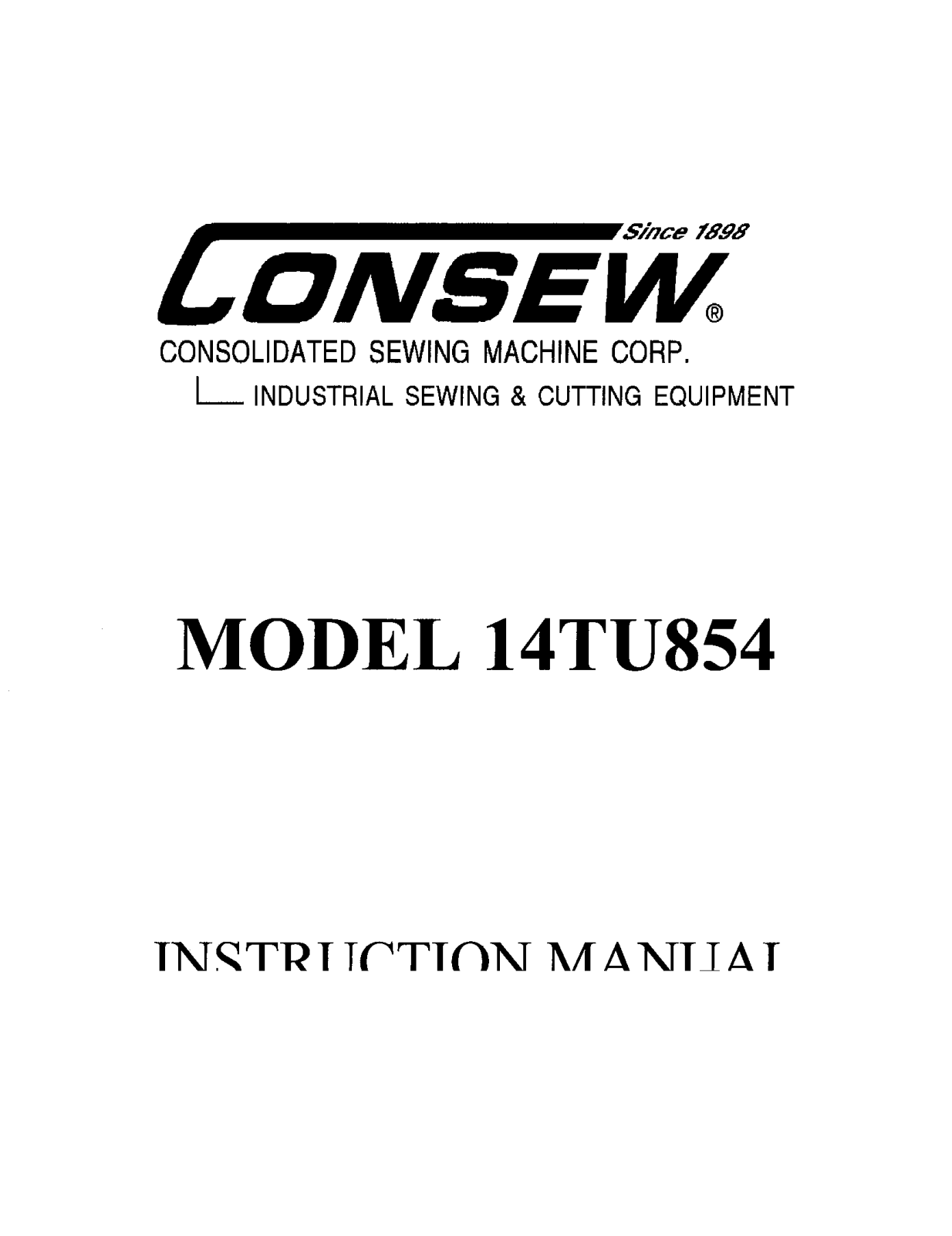 Consew 14TU854 Instruction Manual