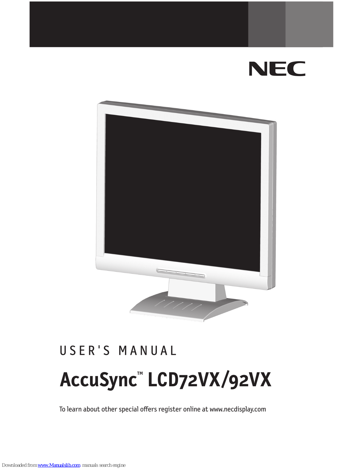 NEC AccuSync LCD72VX, AccuSync LCD92VX, L174F1, L194F2 User Manual