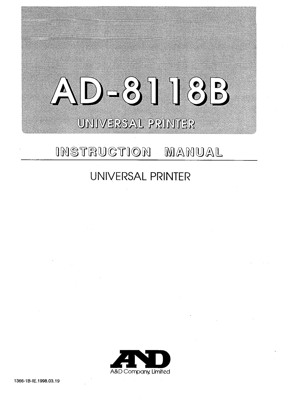 A&D AD-8118B User Manual