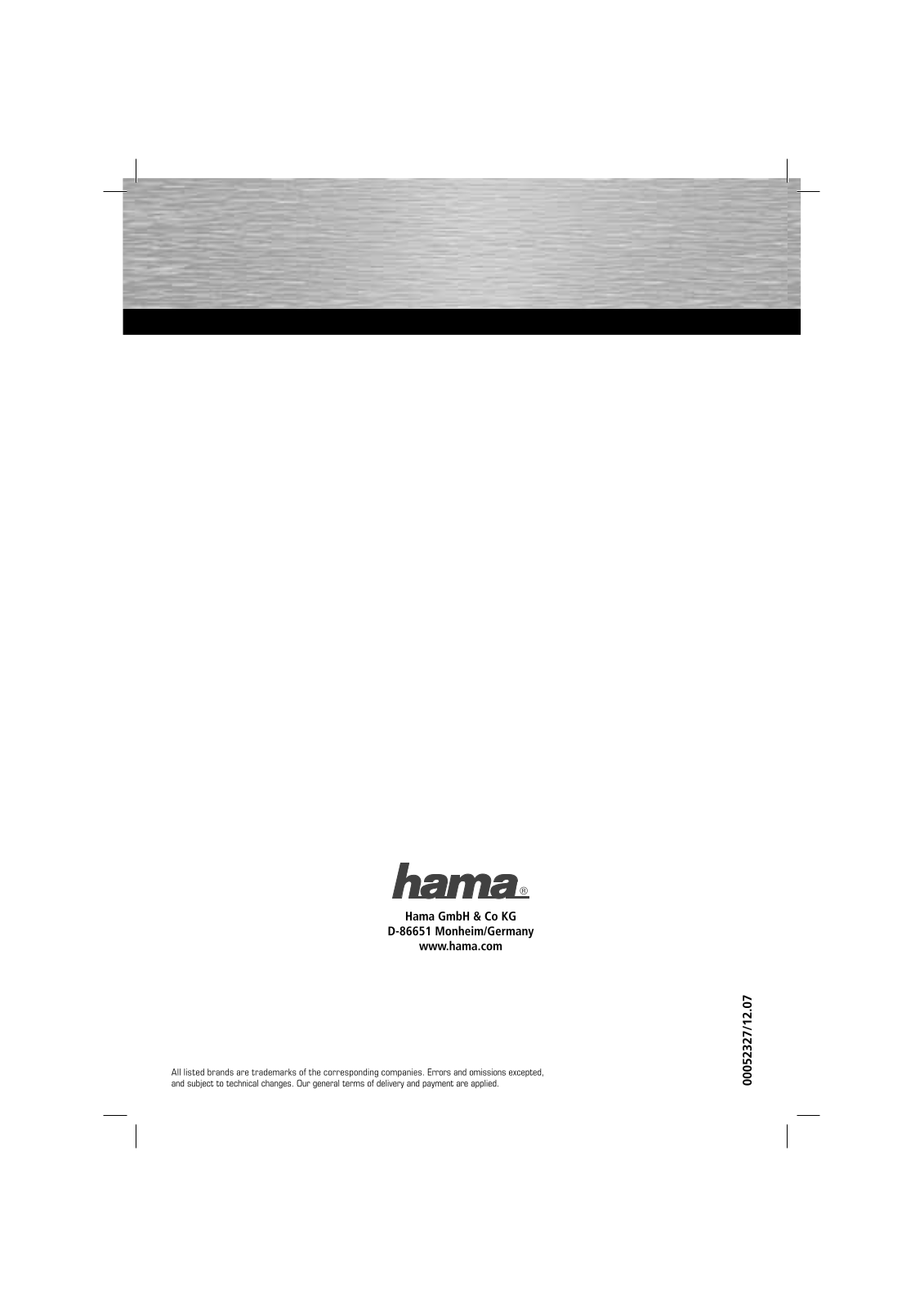 Hama 00052327 User manual