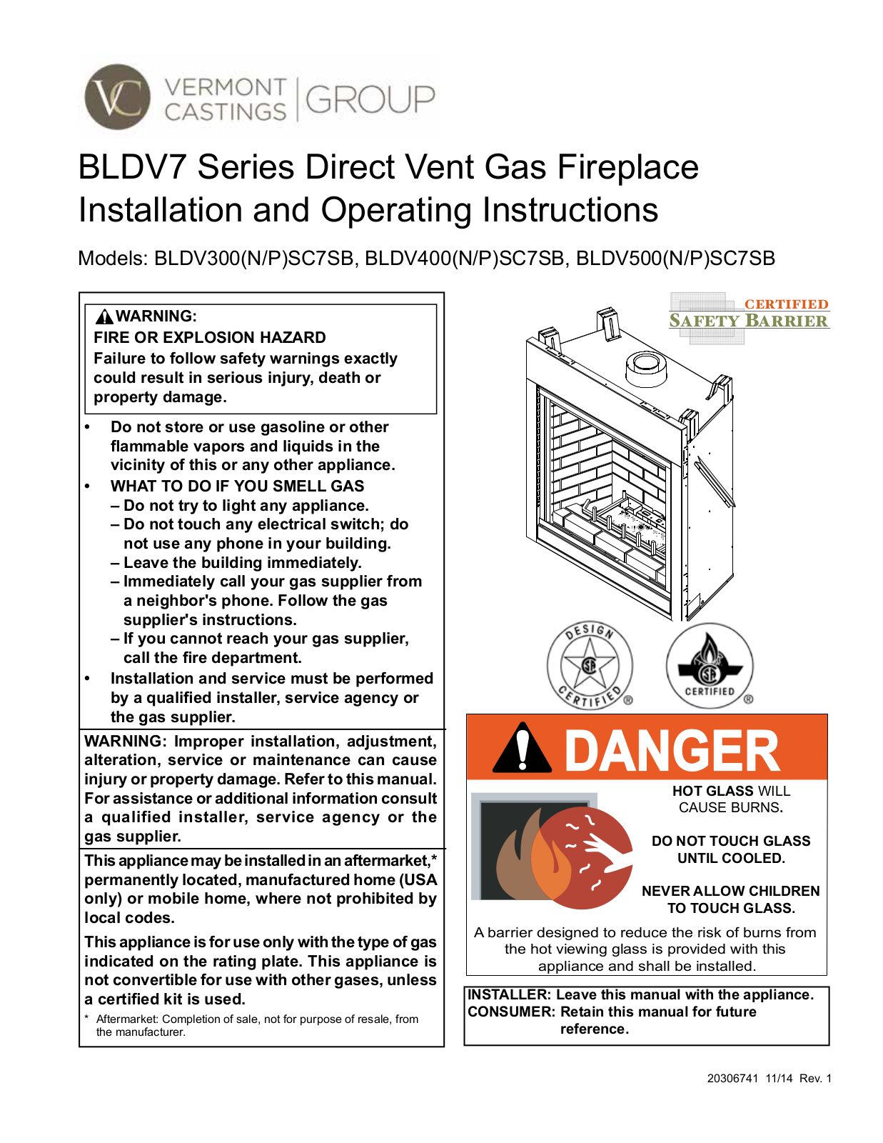 Majestic BLDV400NSCSL, BLDV500NSCSL User Manual