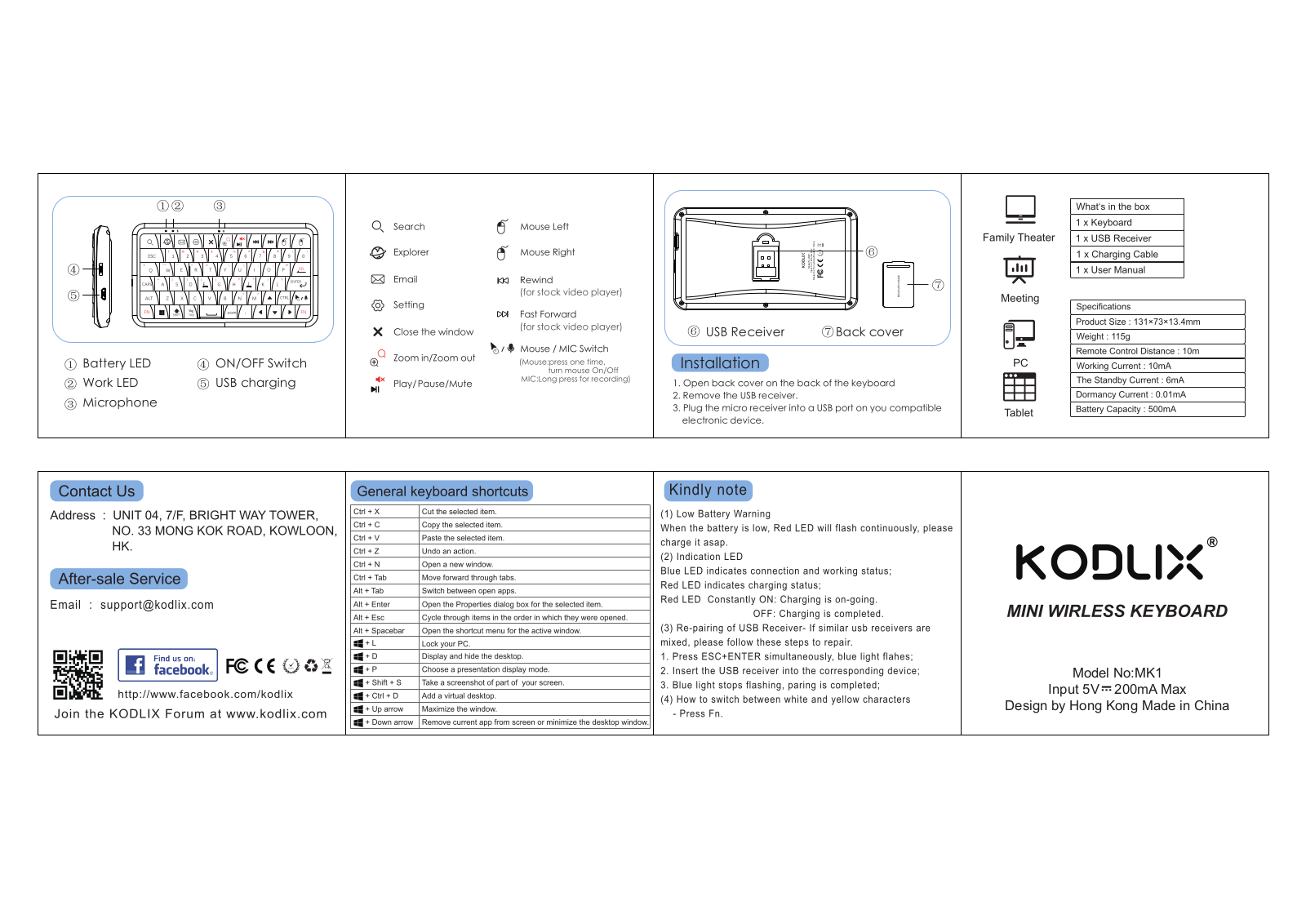 Kodlix MK1 User manual