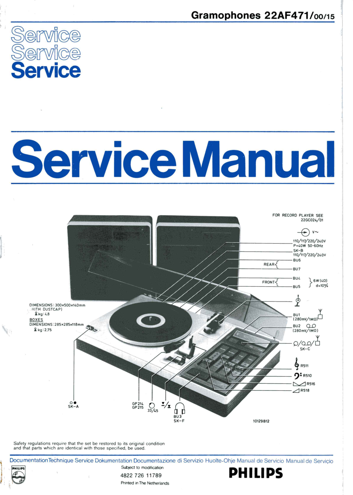 Philips 22AF471 Schematic