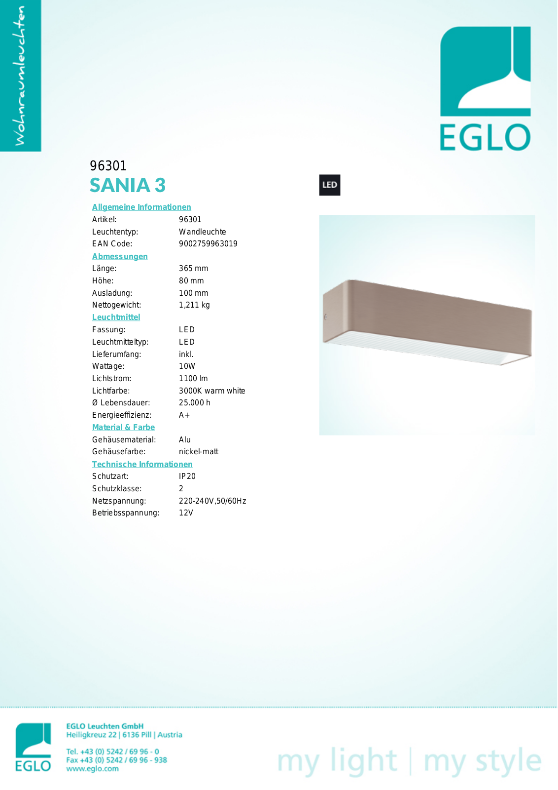 Eglo 96301 Service Manual