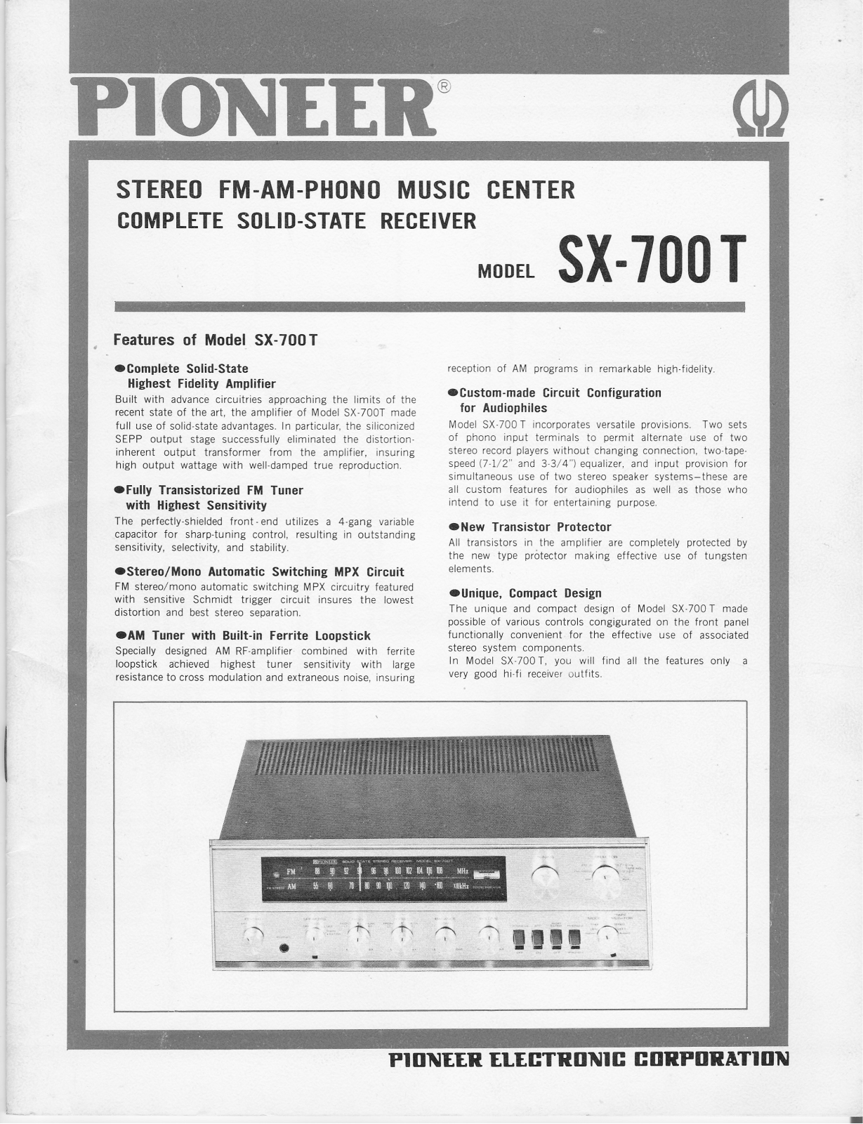 Pioneer SX-700-T Service manual
