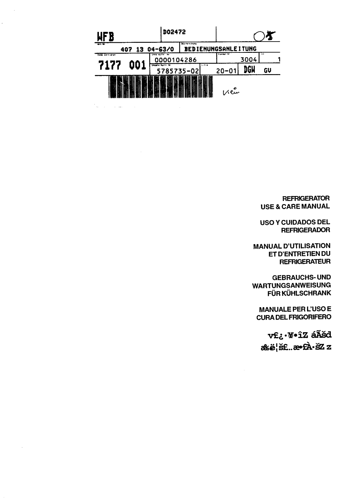 Zanussi ZK24FX, FLS823C User Manual