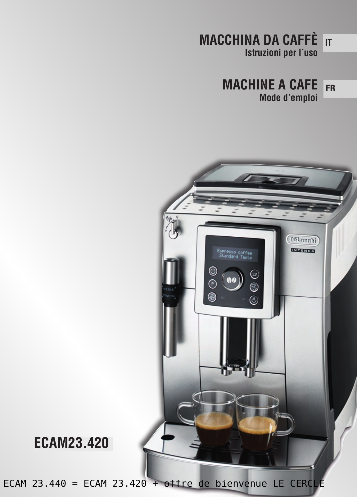 DELONGHI INTENSA ECAM 23.440SB User Manual