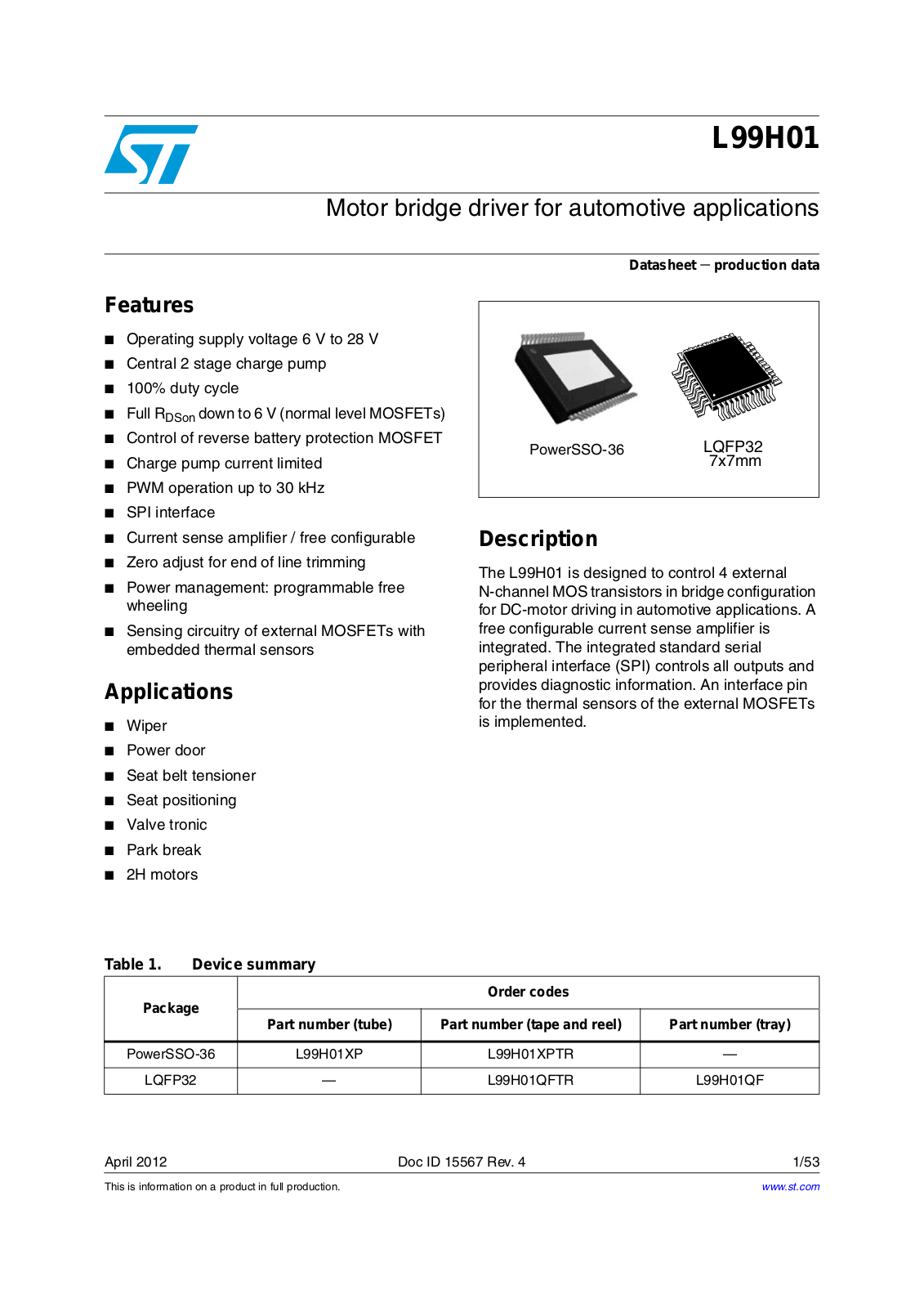 ST L99H01 User Manual