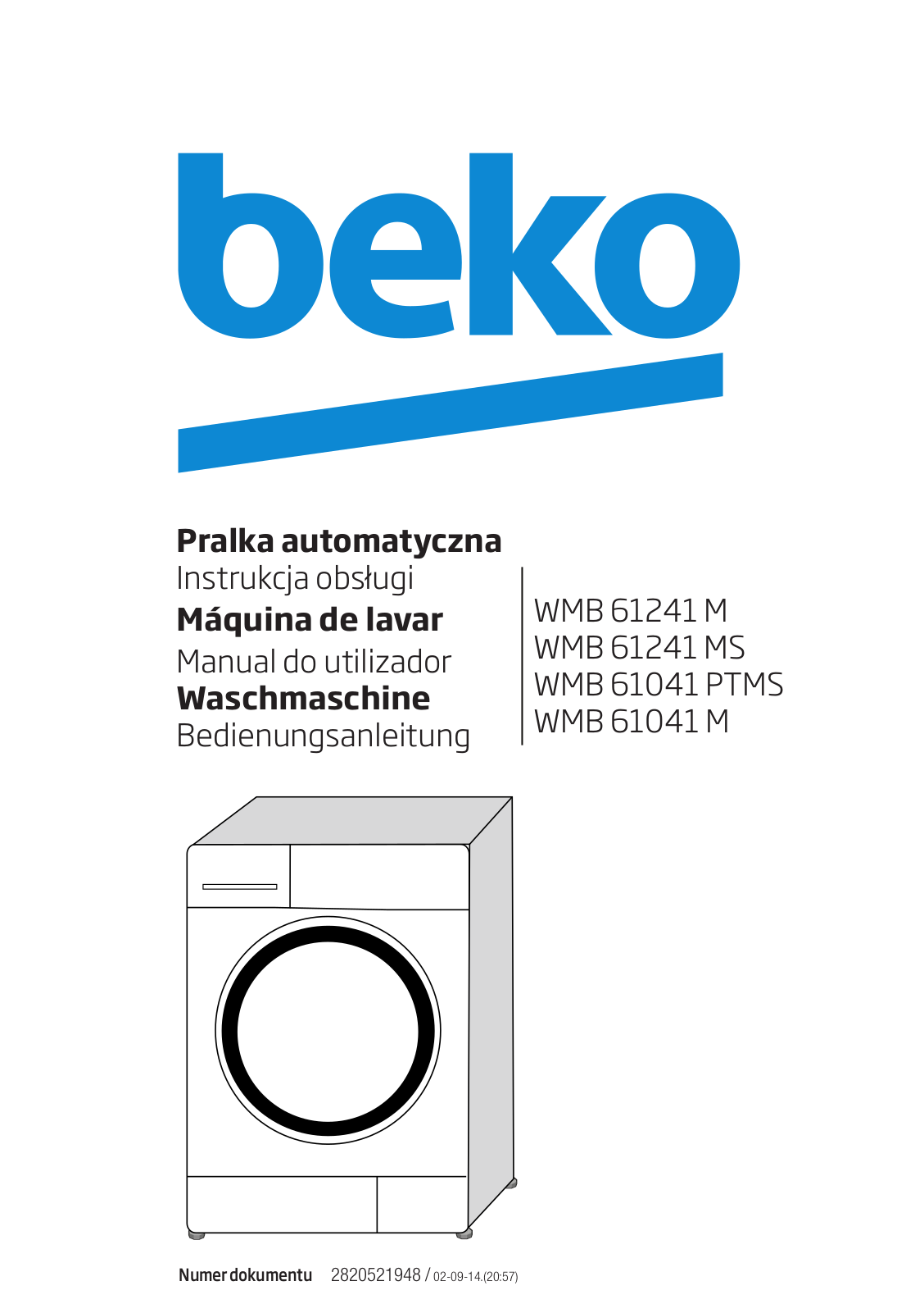 Beko WMB 61241 M, WMB 61241 MS, WMB 61041 PTMS, WMB 61041 M User manual