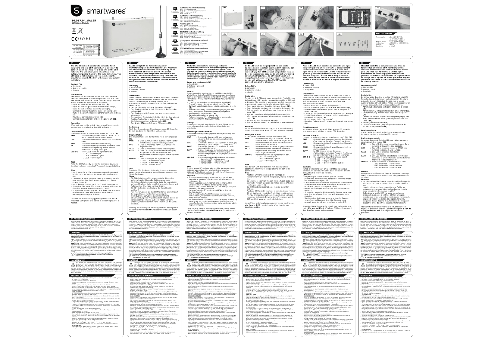 Smartwares SA125 User guide