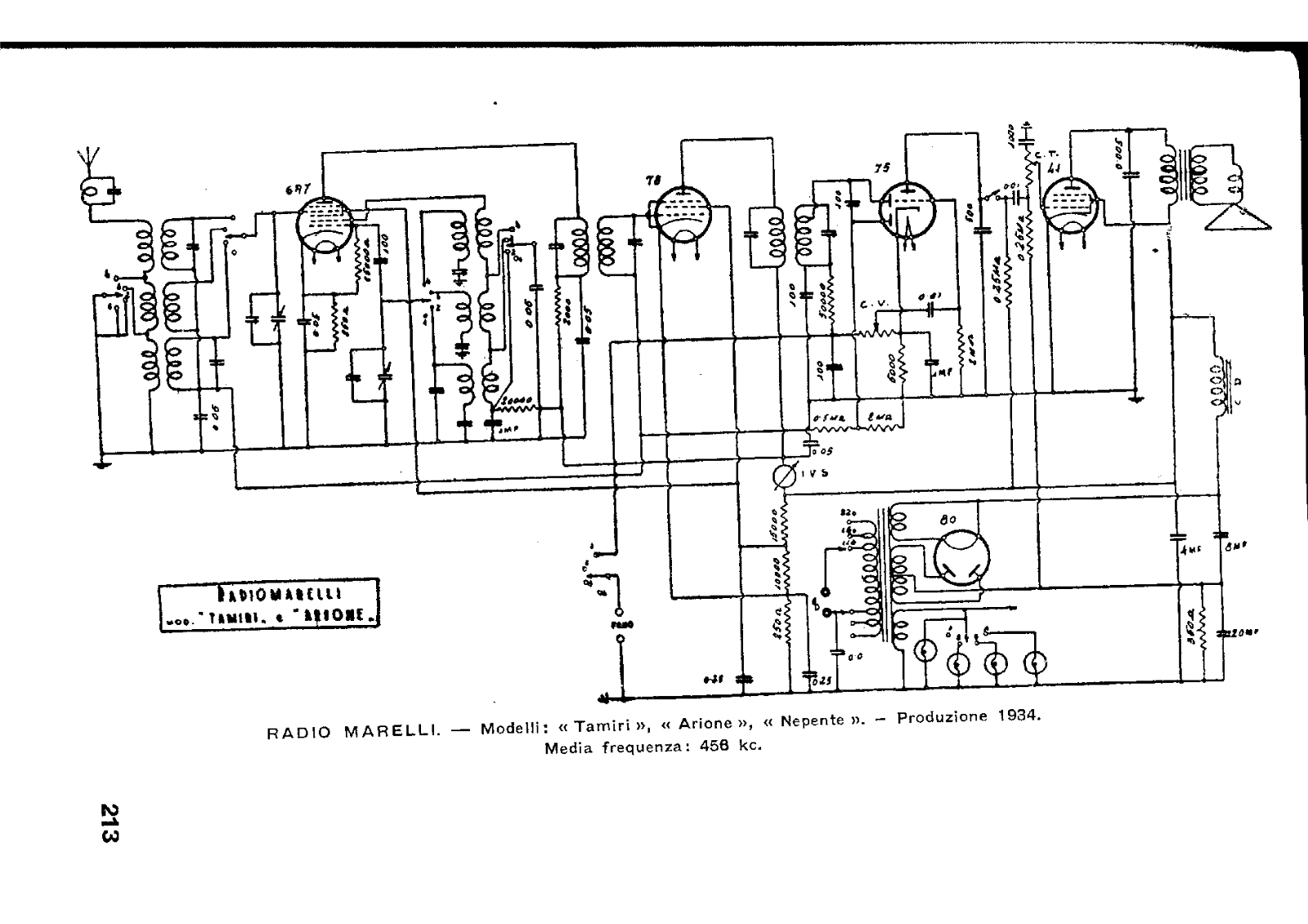 Radiomarelli tamiri schematic