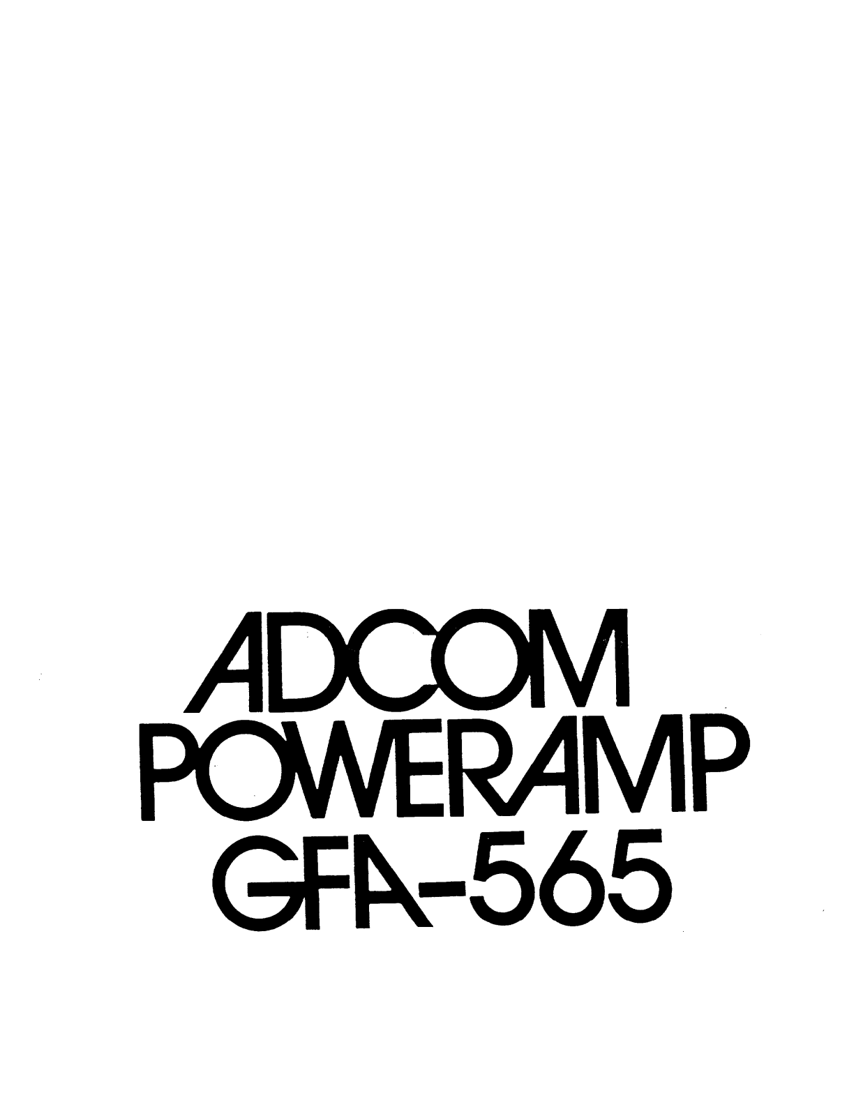 Adcom GFA-565 User Manual