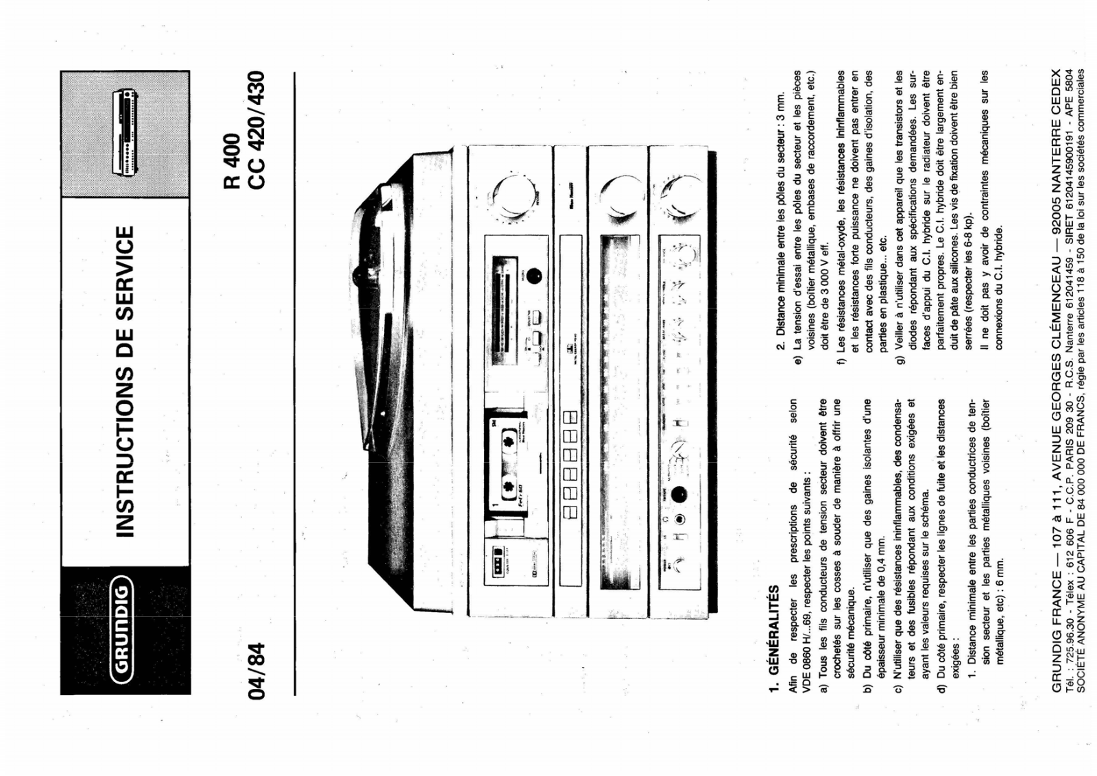 Grundig R-400, CC-430 Service Manual