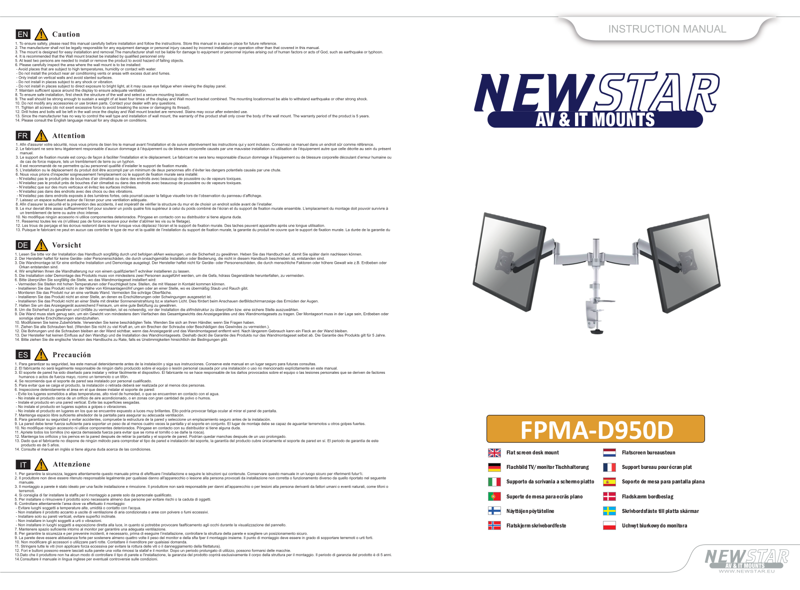 Newstar FPMA-D950D User Manual