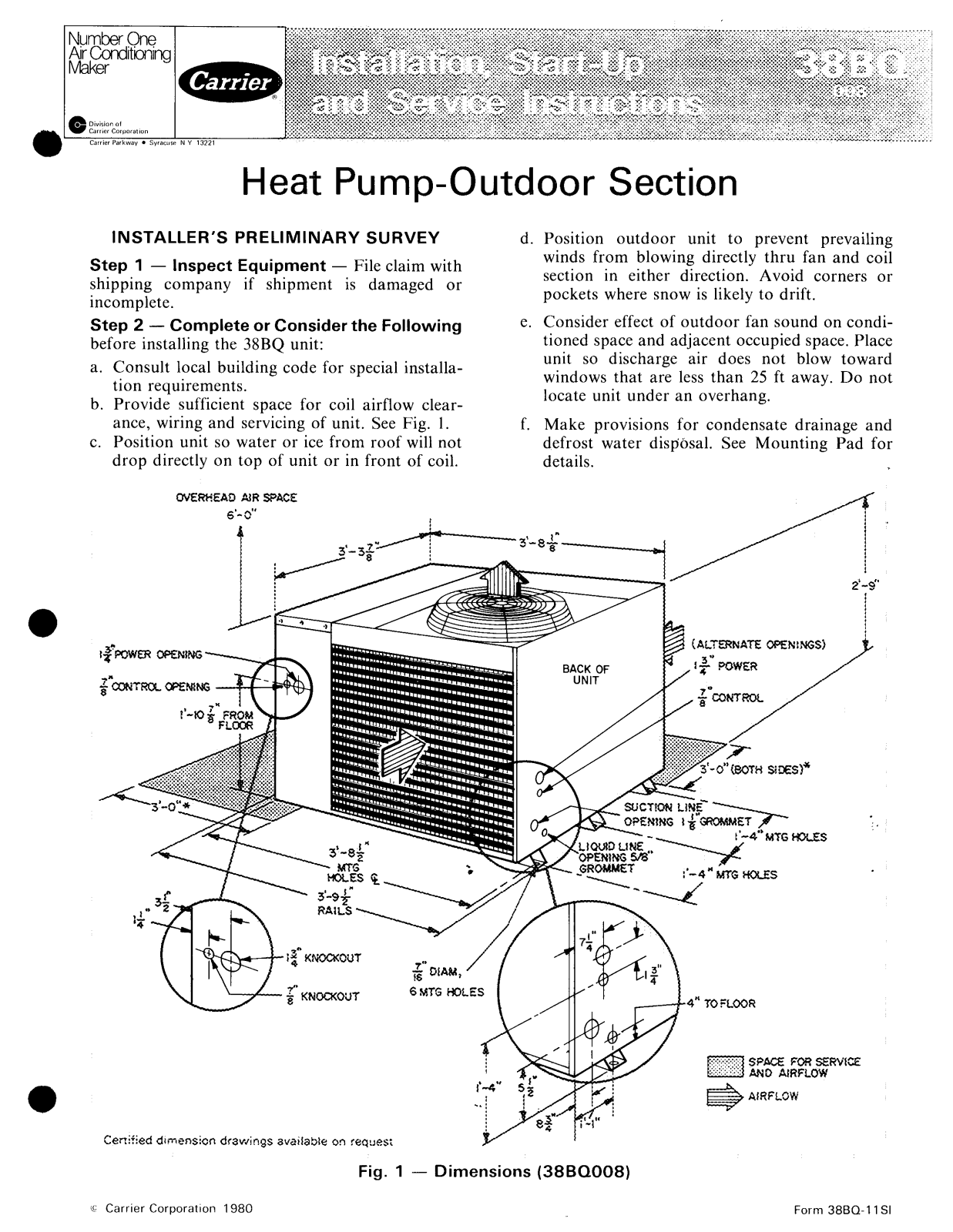 Carrier 38BQ User Manual