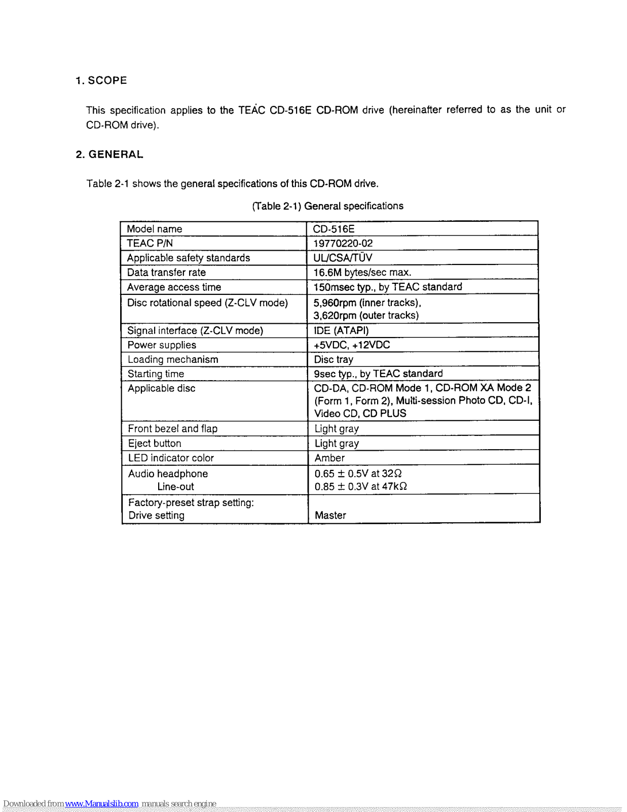 Teac CD-516E Installation Manual