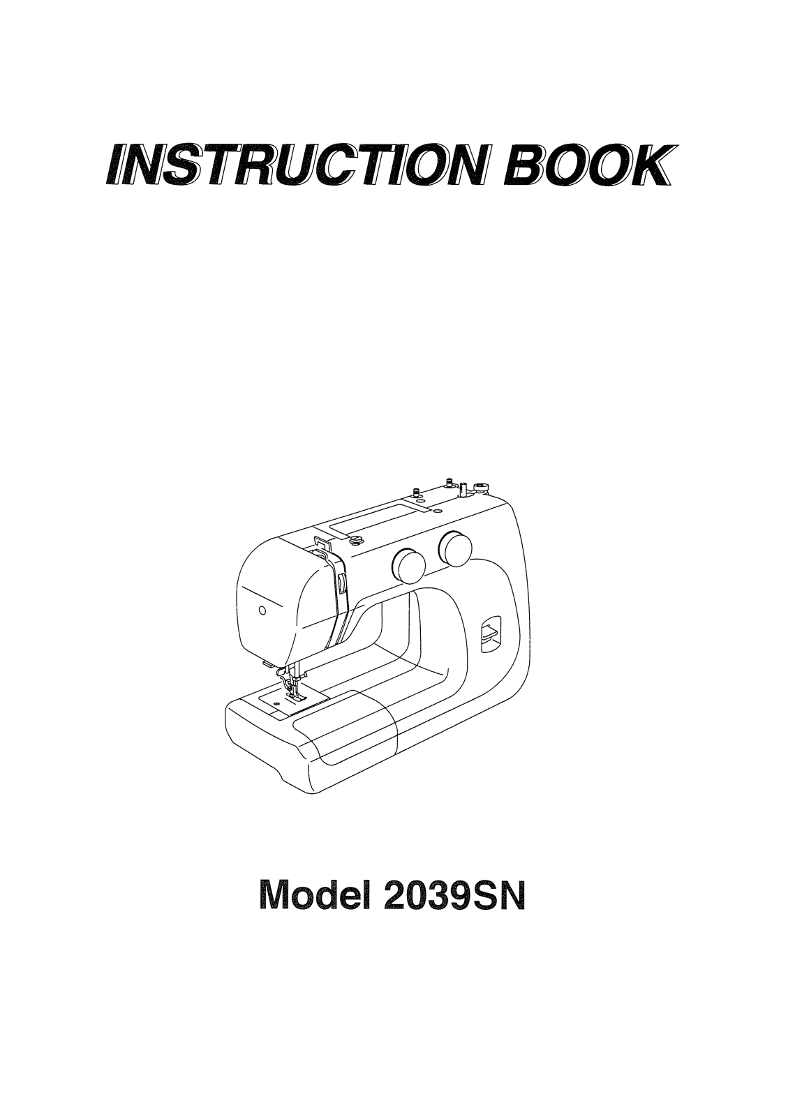 Janome 2039SN Instruction Manual