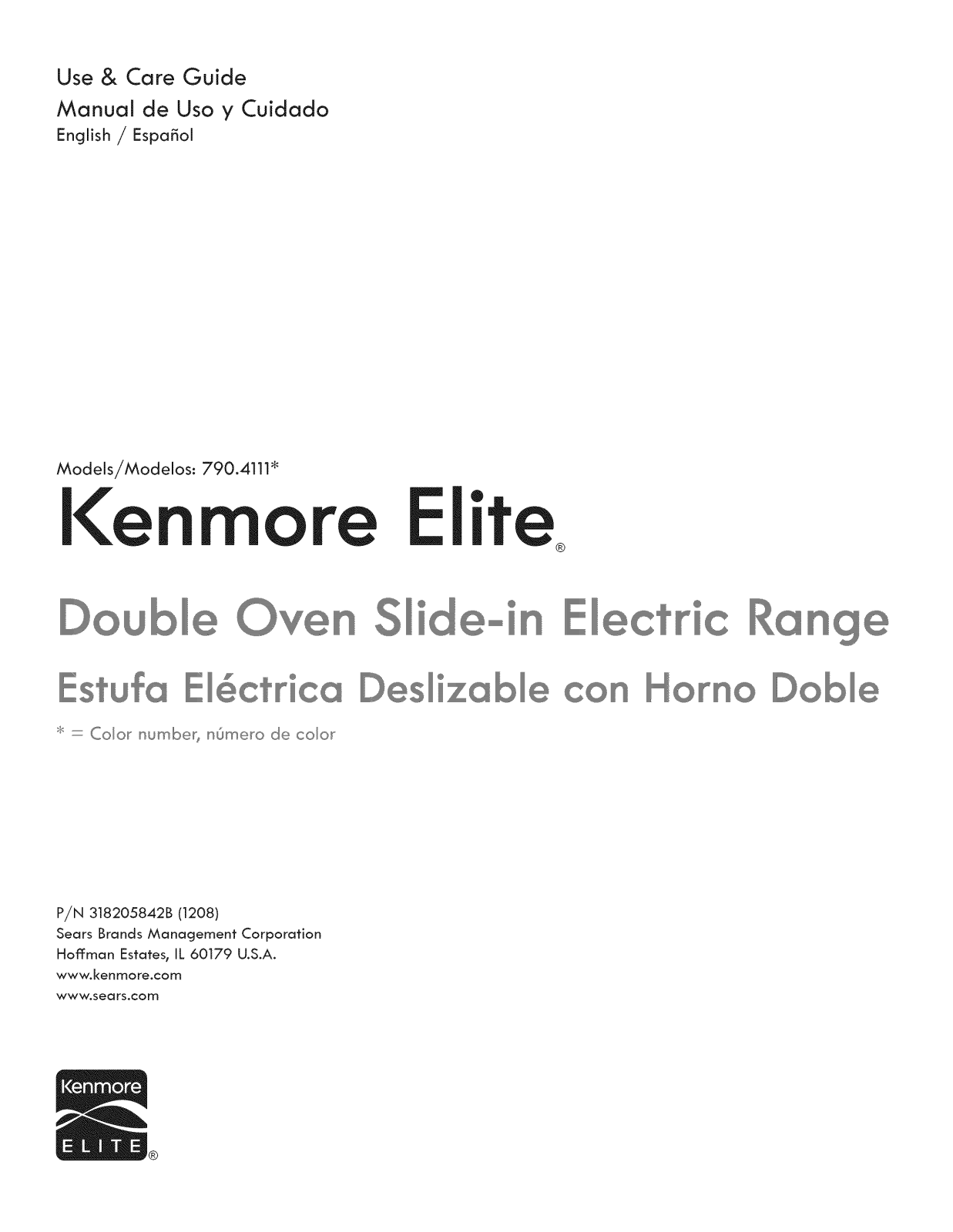 Kenmore Elite 79041119200, 79041113200, 79041112200 Owner’s Manual