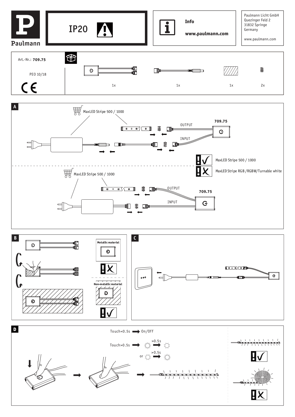 Paulmann 70975 Safety instructions - ManualMachine.com