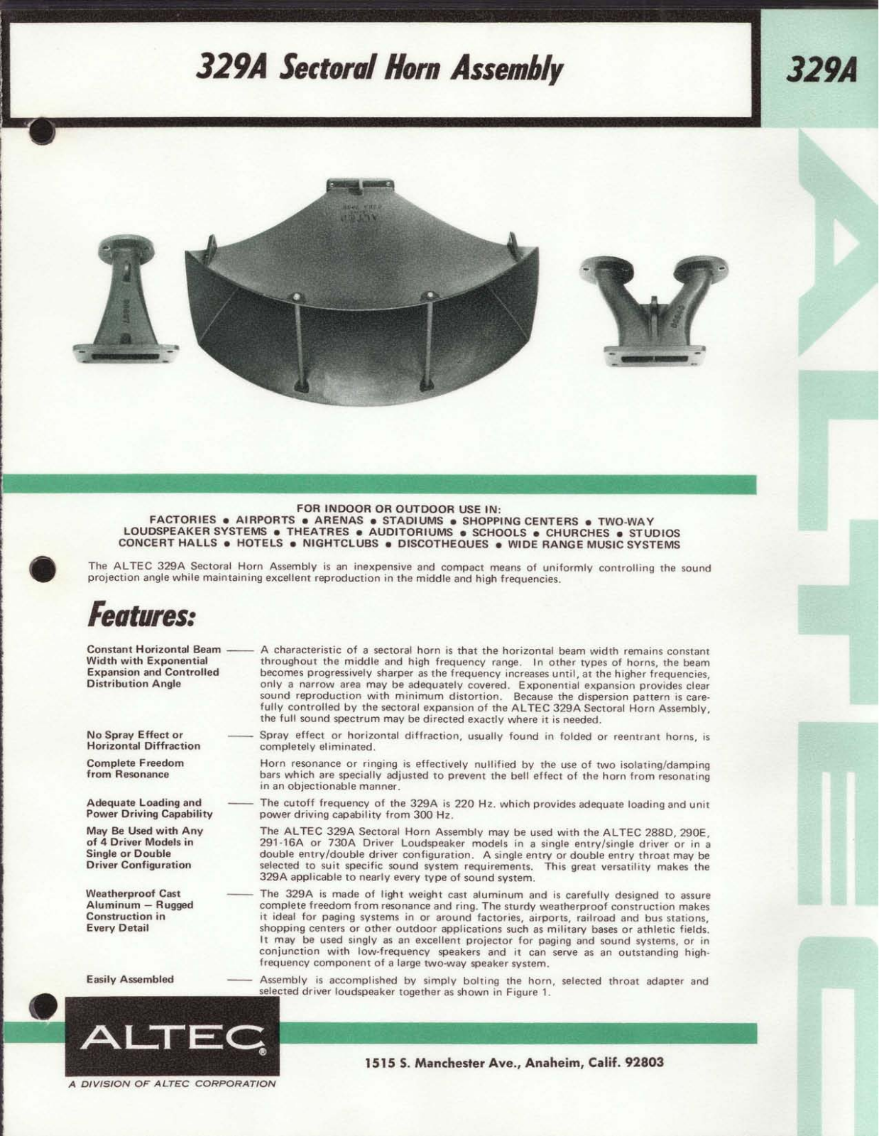 Altec lansing 329A User Manual