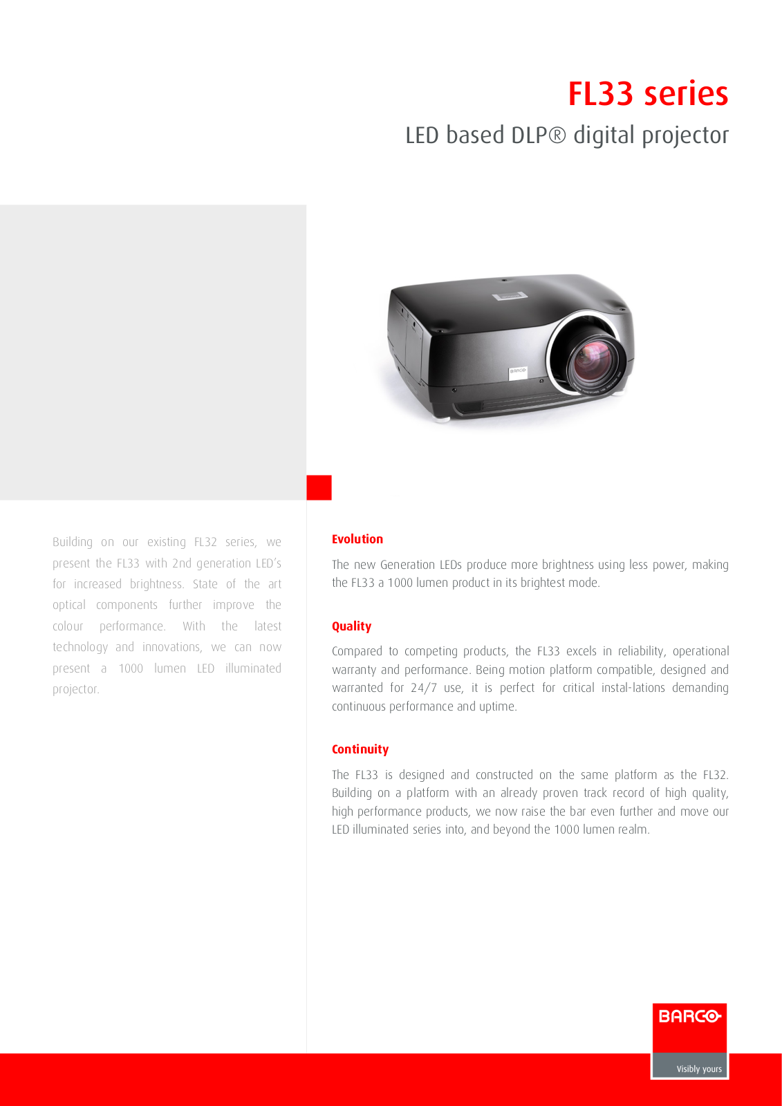 Barco FL33 Product Sheet