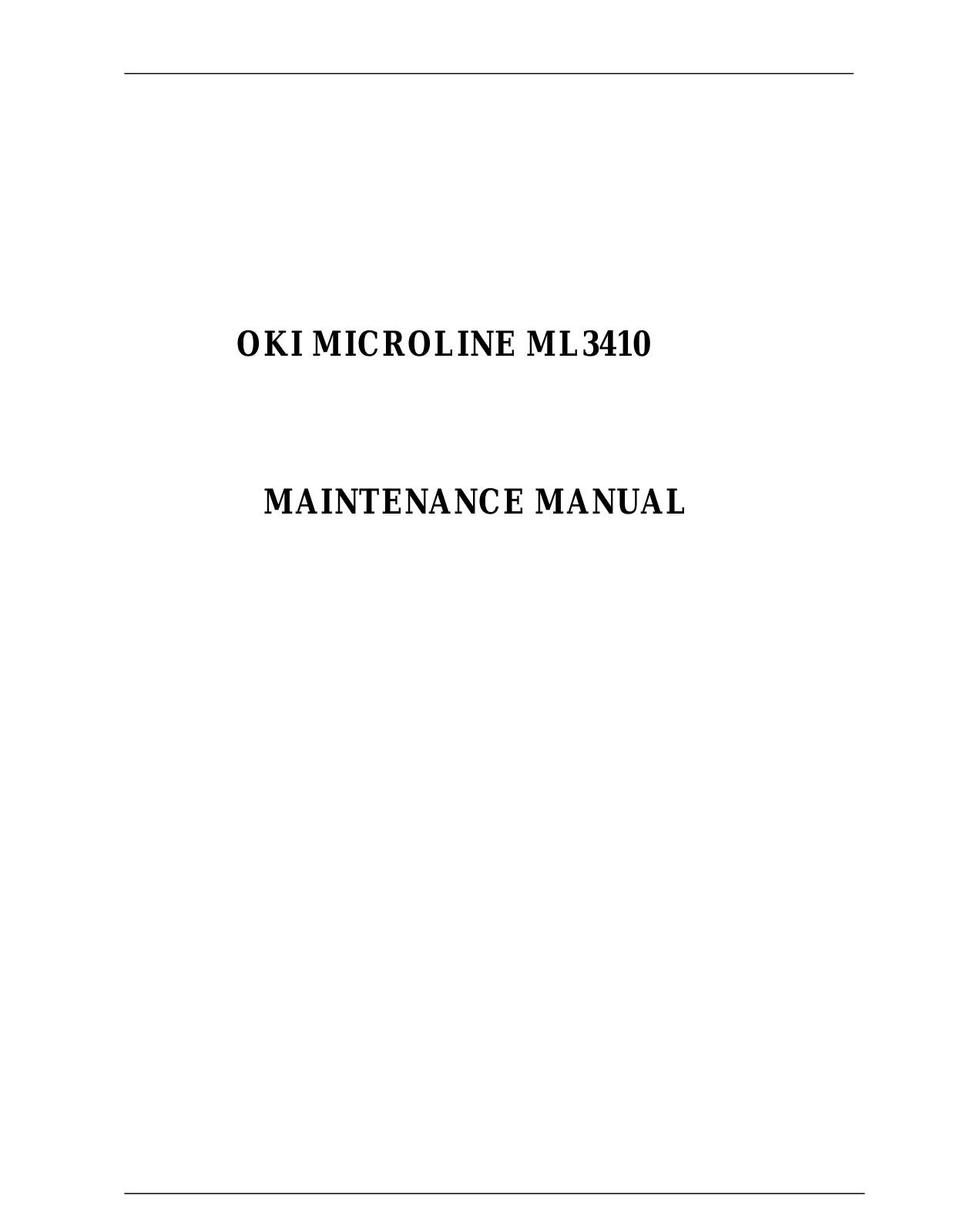 OKI ML3410 Service manual