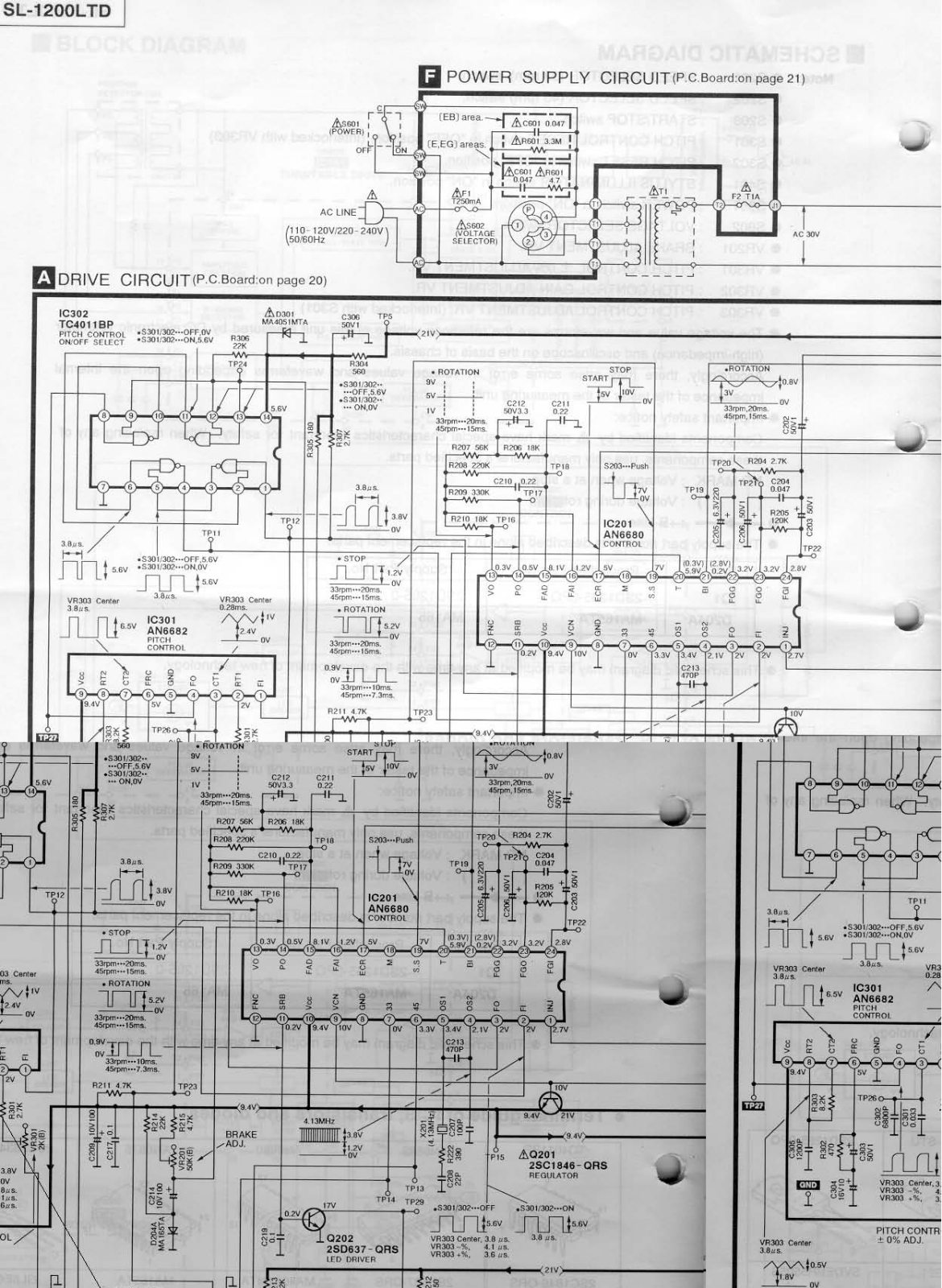 TECHNICS SL1200 Service Manual