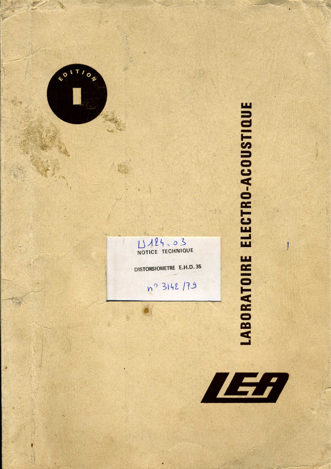 Laboratoire Electro Acoustique EHD 35 Service manual