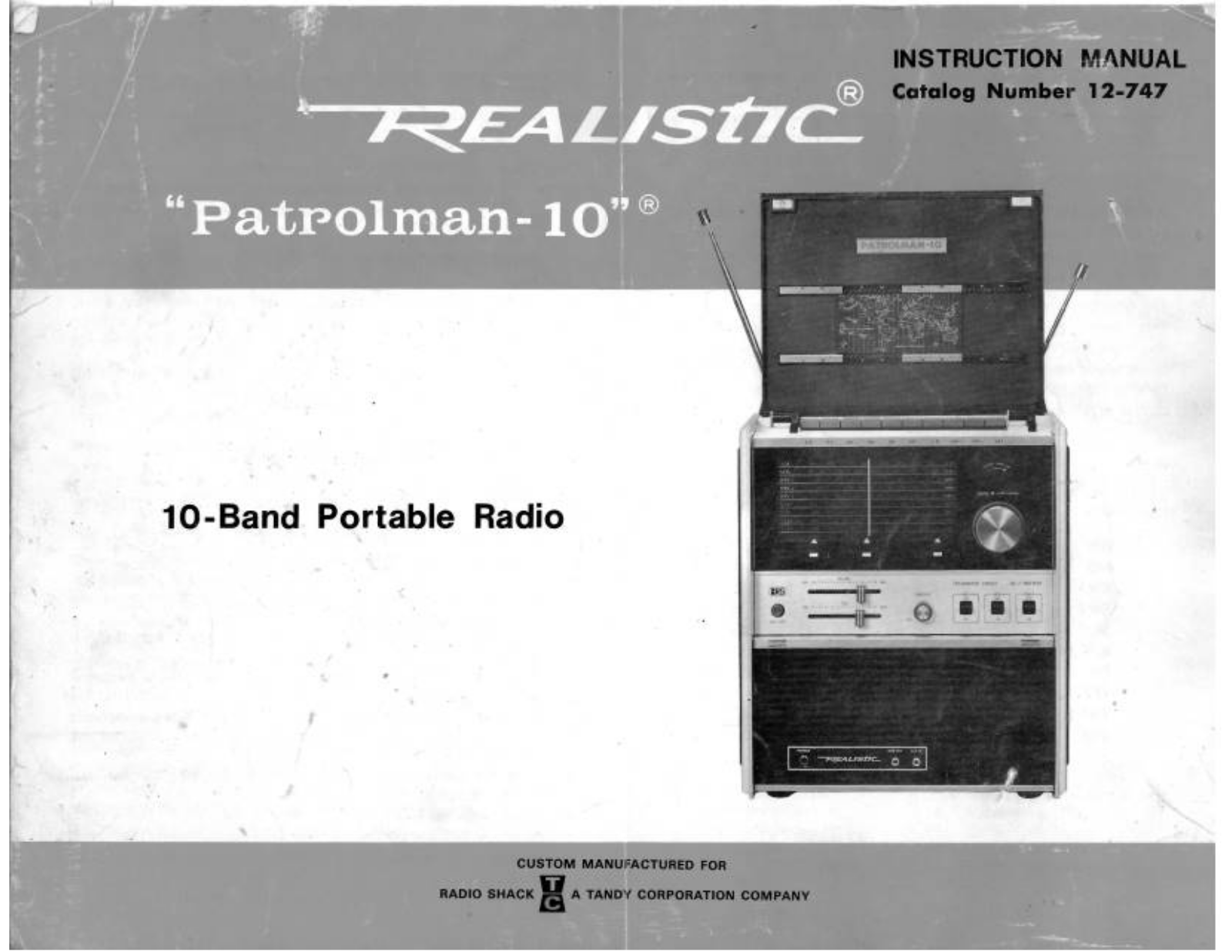 Realistic   RadioShack Patrolman-10 Owner Manual