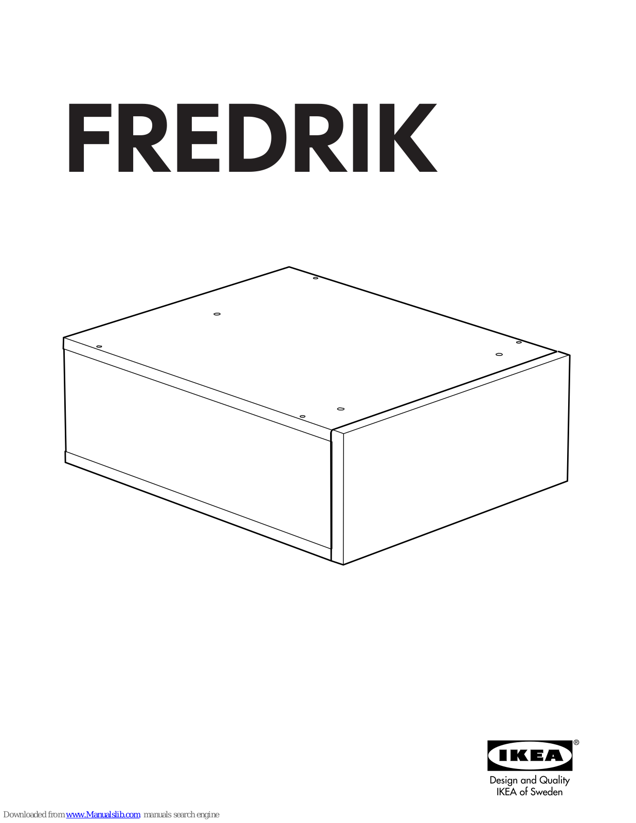 IKEA FREDRIK DRAW SILVER, FREDRIK Instructions Manual