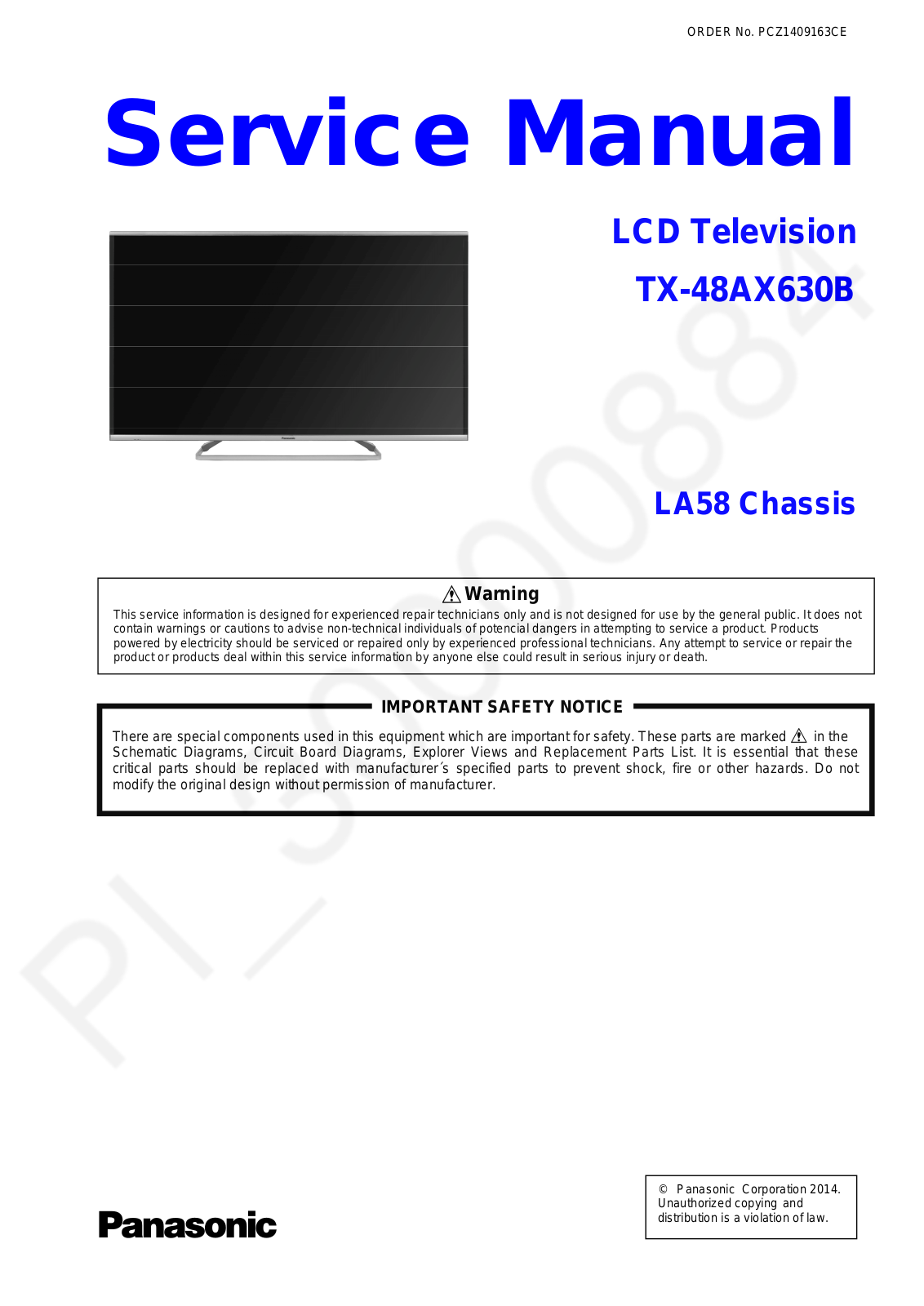 Panasonic TX-48AX630B Schematic