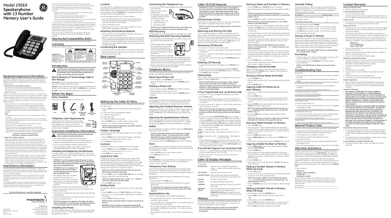 GE 29569 User Manual