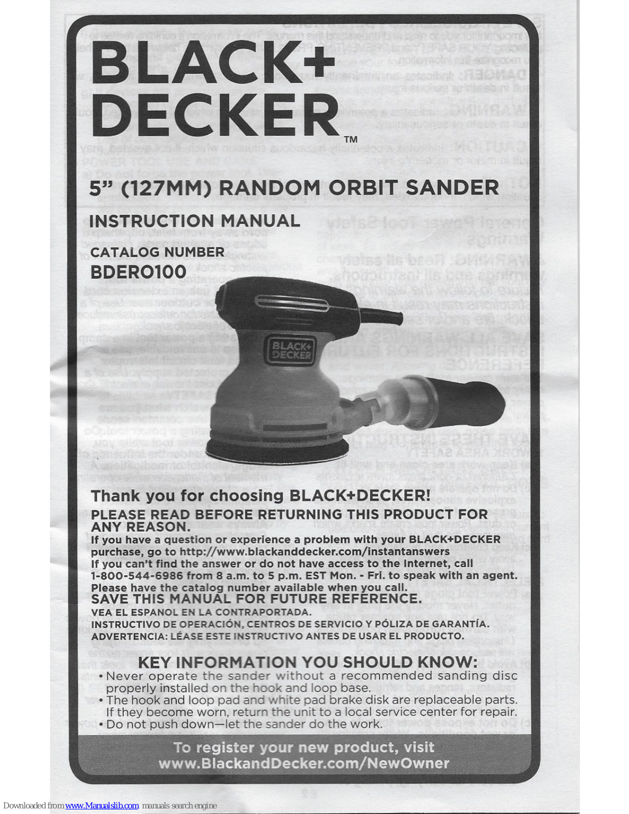 Black & Decker BDER0100 Instruction Manual