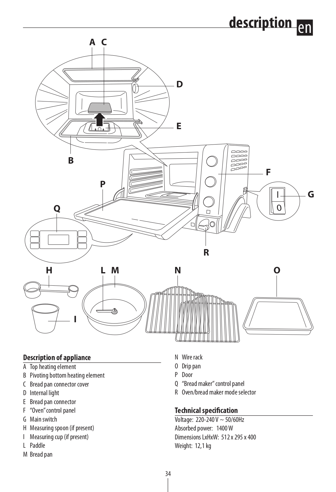 Delonghi EOB20712 Instruction manuals