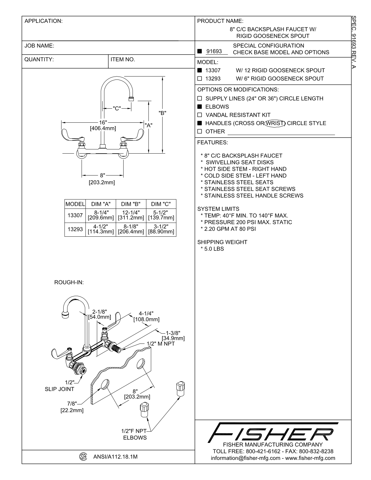 Fisher Manufacturing 13293 User Manual